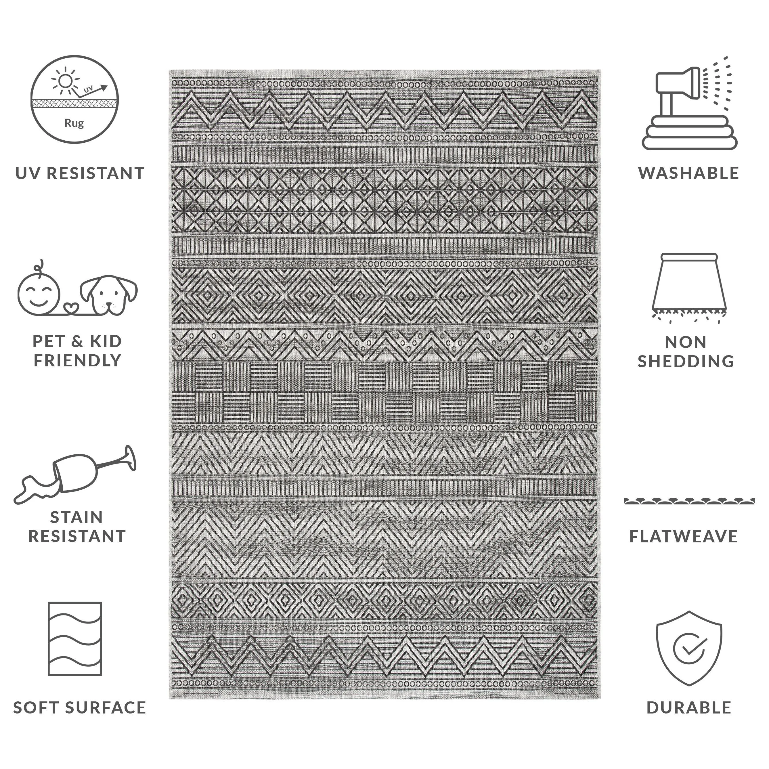SAFAVIEH Courtyard Rozenn Indoor/ Outdoor Waterproof Patio Backyard Rug