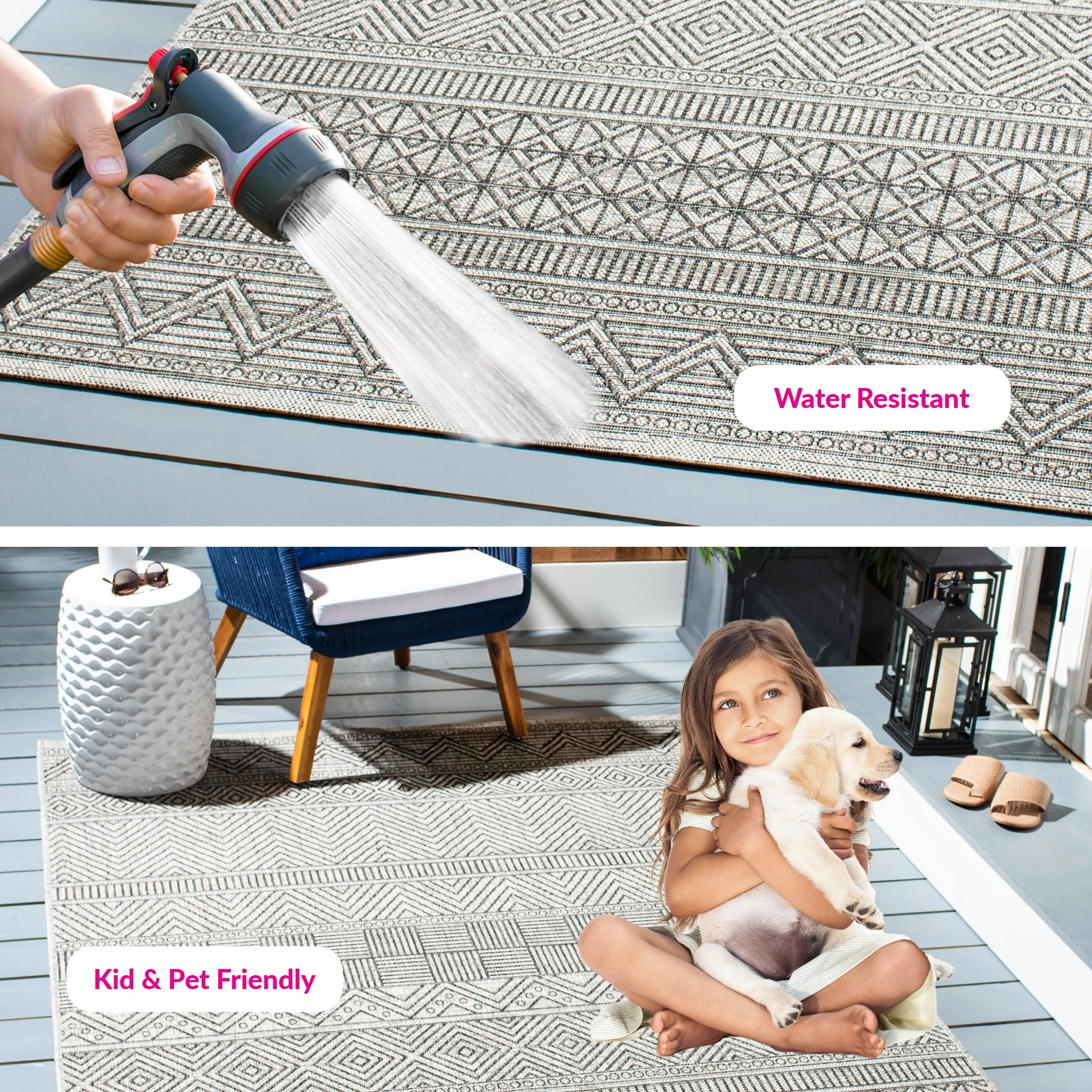 SAFAVIEH Courtyard Rozenn Indoor/ Outdoor Waterproof Patio Backyard Rug