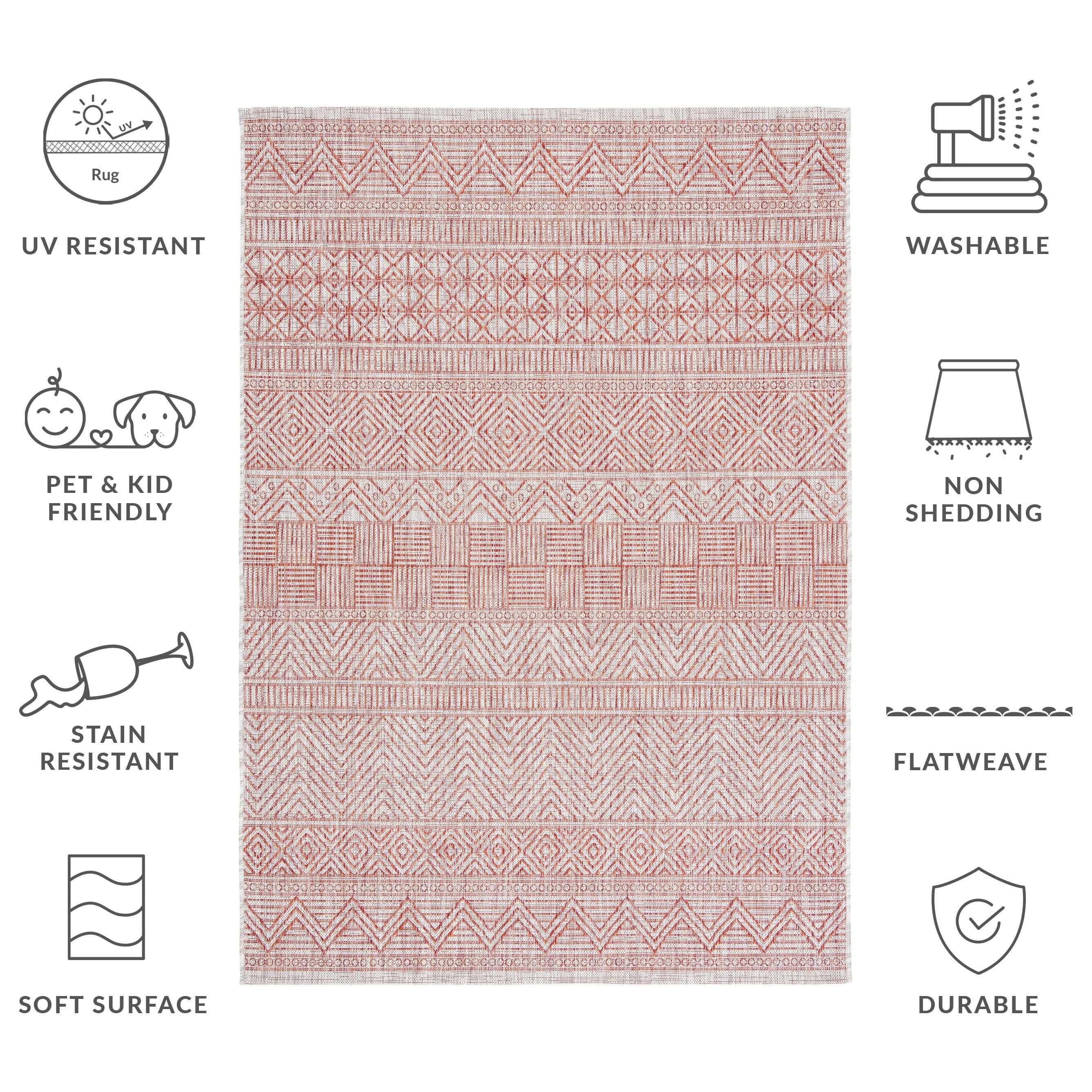 SAFAVIEH Courtyard Rozenn Indoor/ Outdoor Waterproof Patio Backyard Rug
