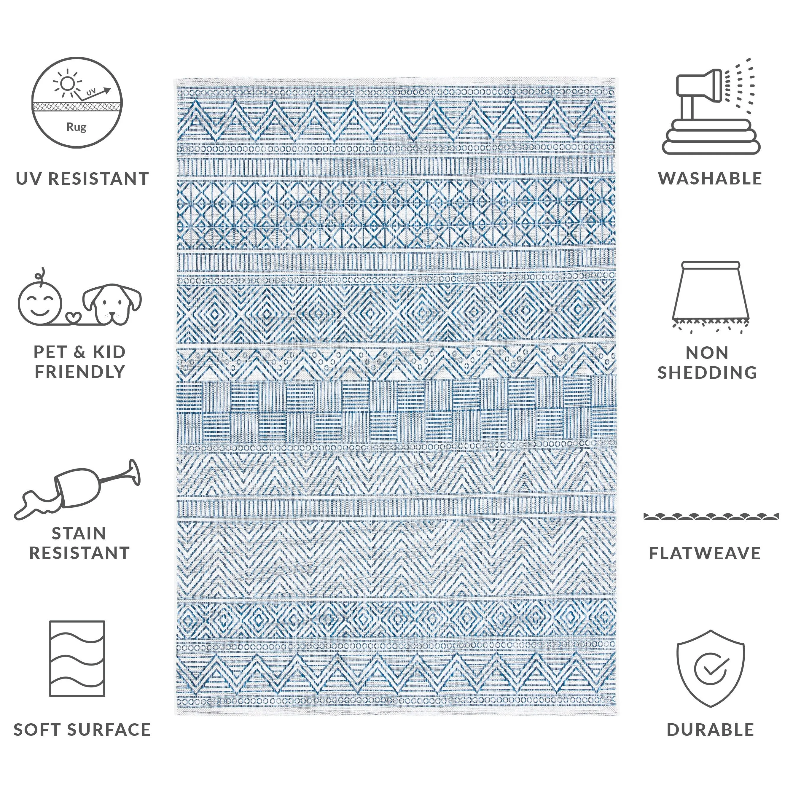 SAFAVIEH Courtyard Rozenn Indoor/ Outdoor Waterproof Patio Backyard Rug