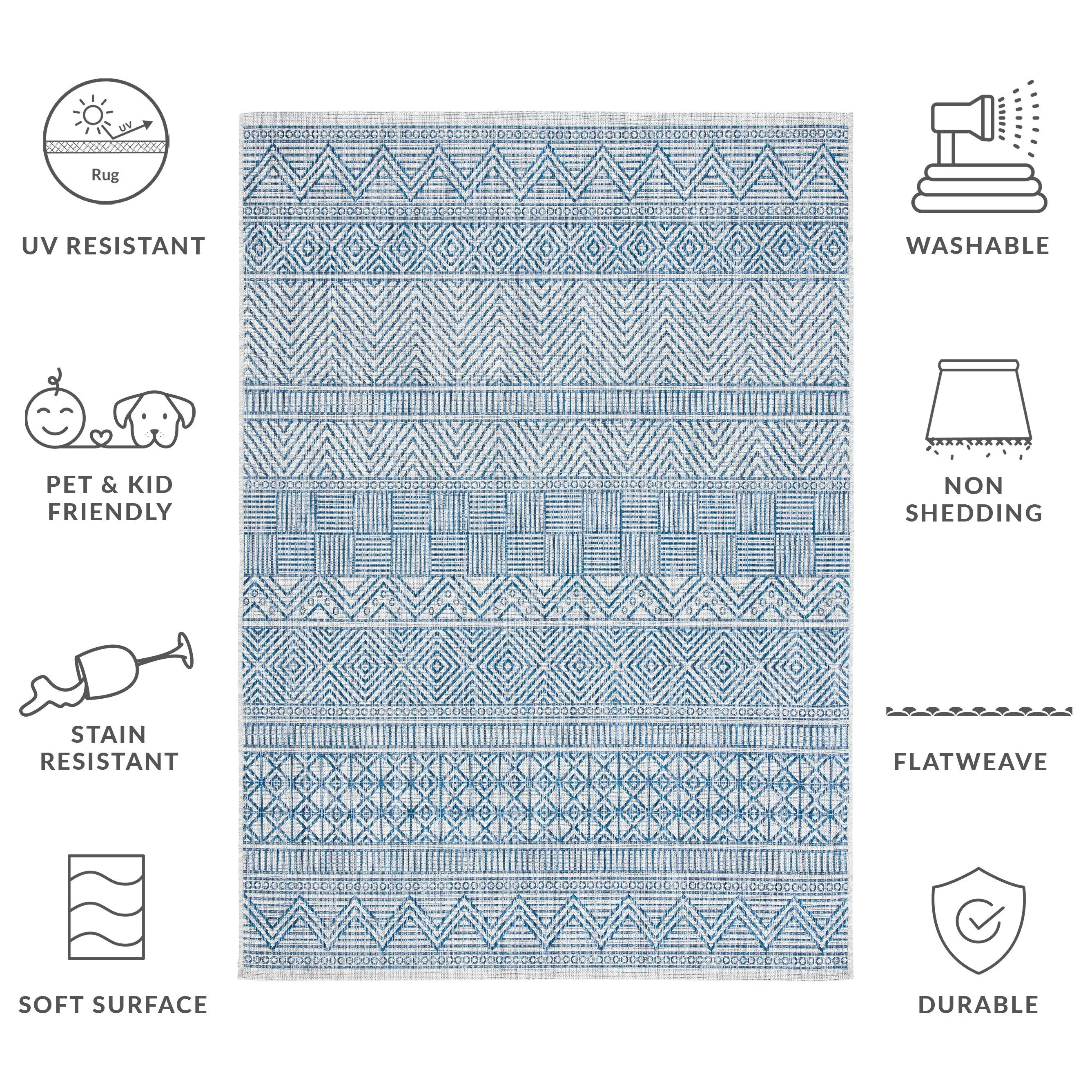 SAFAVIEH Courtyard Rozenn Indoor/ Outdoor Waterproof Patio Backyard Rug