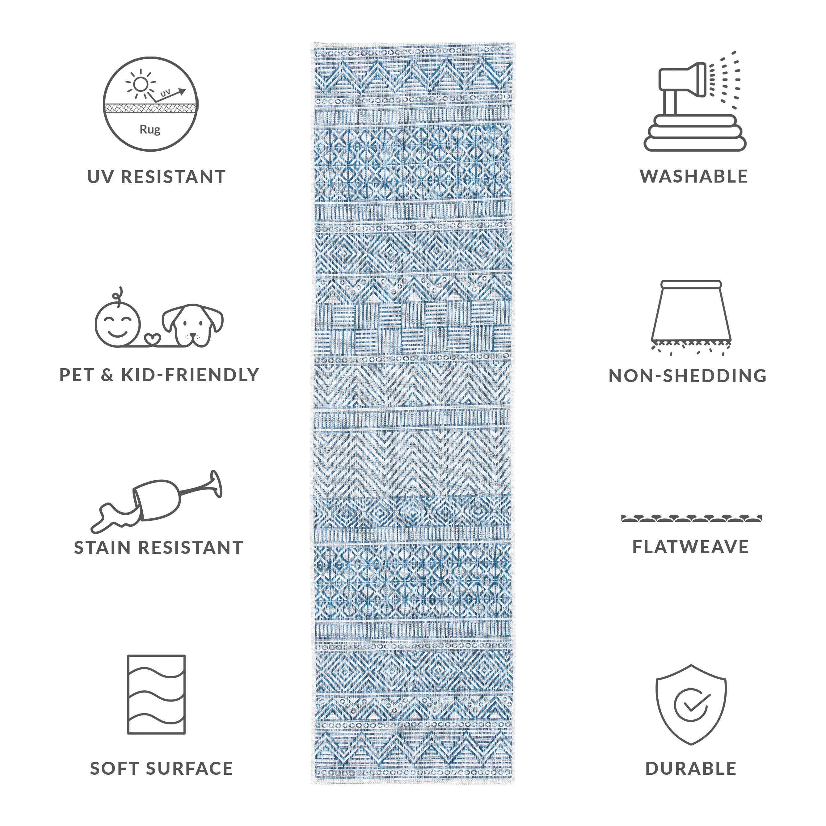 SAFAVIEH Courtyard Rozenn Indoor/ Outdoor Waterproof Patio Backyard Rug