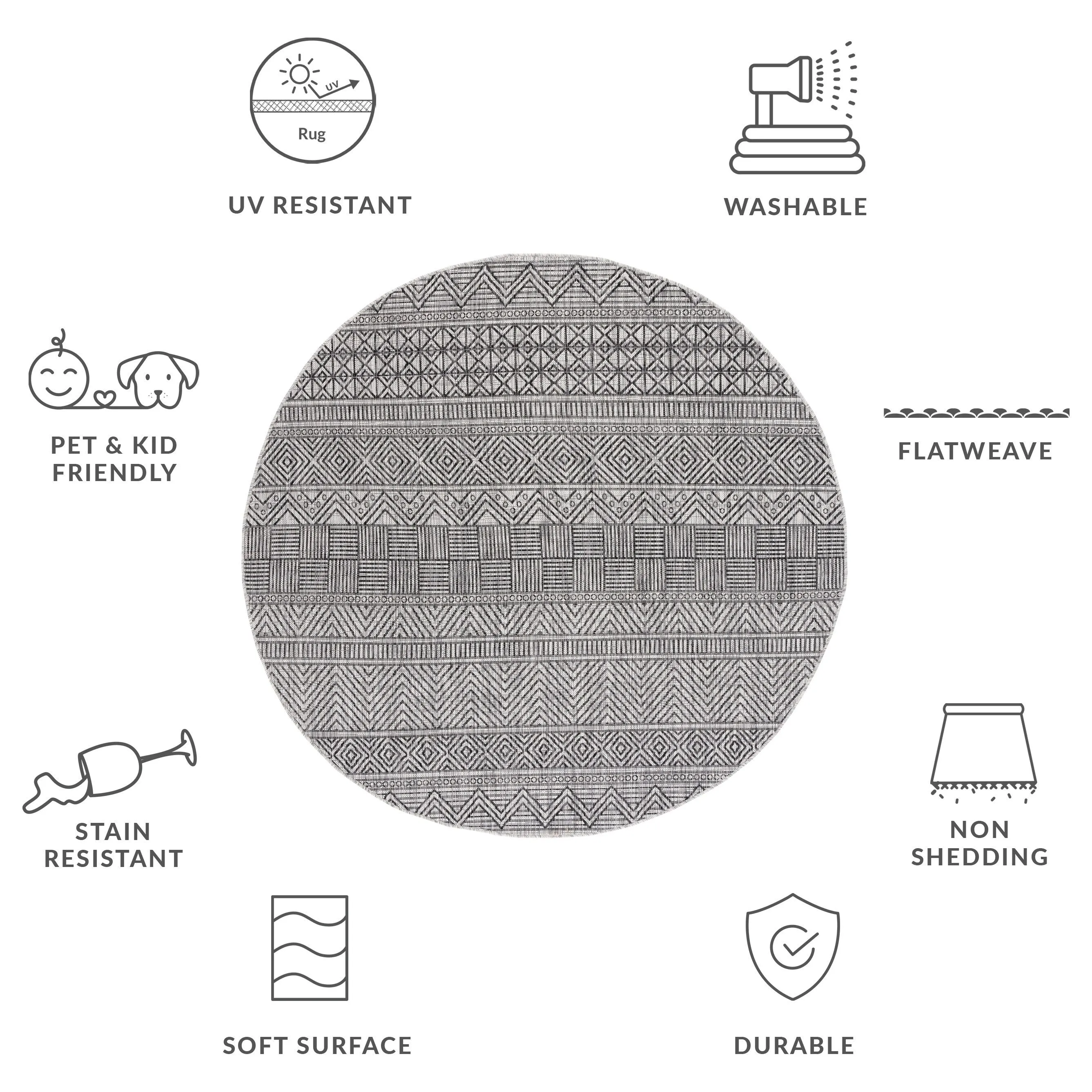 SAFAVIEH Courtyard Rozenn Indoor/ Outdoor Waterproof Patio Backyard Rug