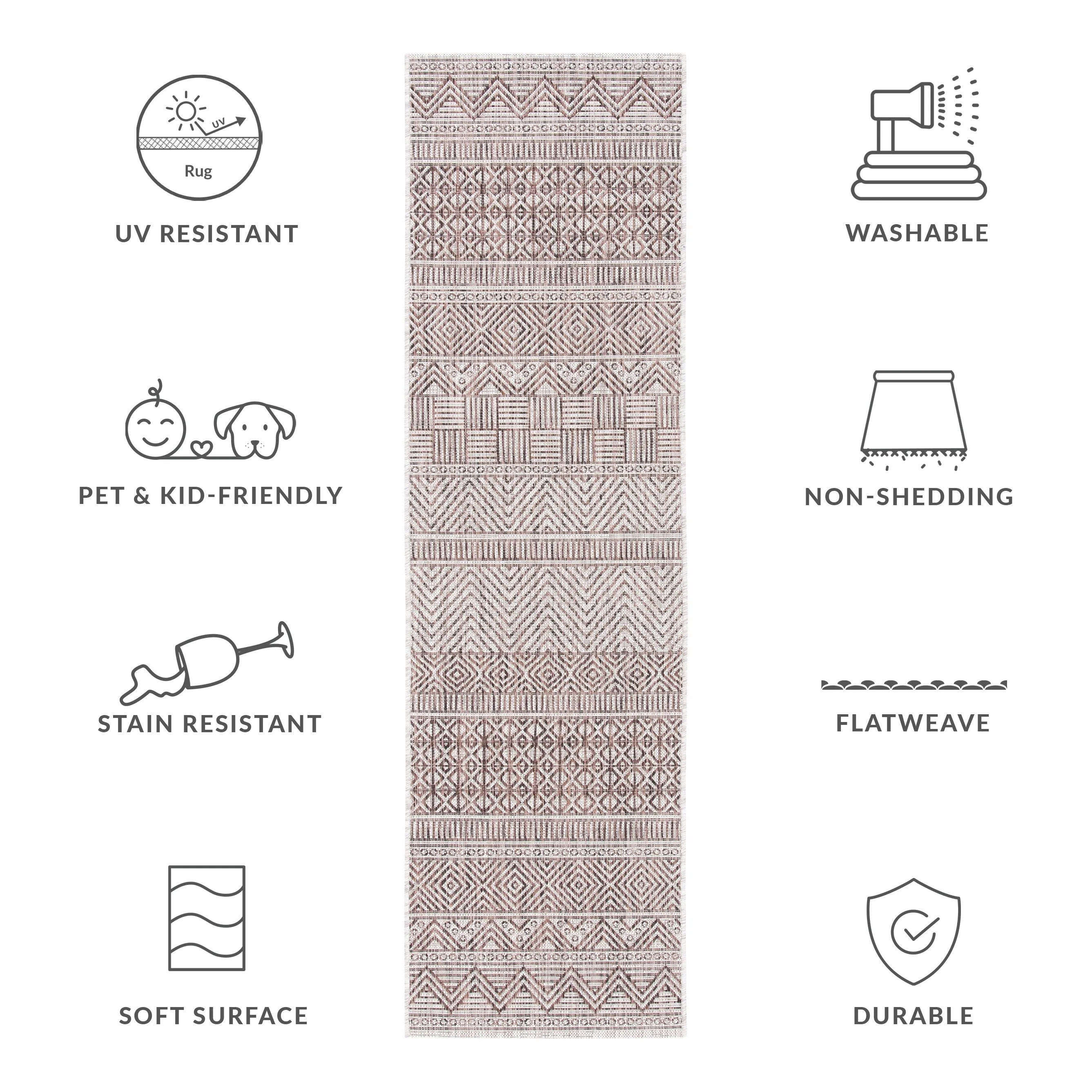 SAFAVIEH Courtyard Rozenn Indoor/ Outdoor Waterproof Patio Backyard Rug