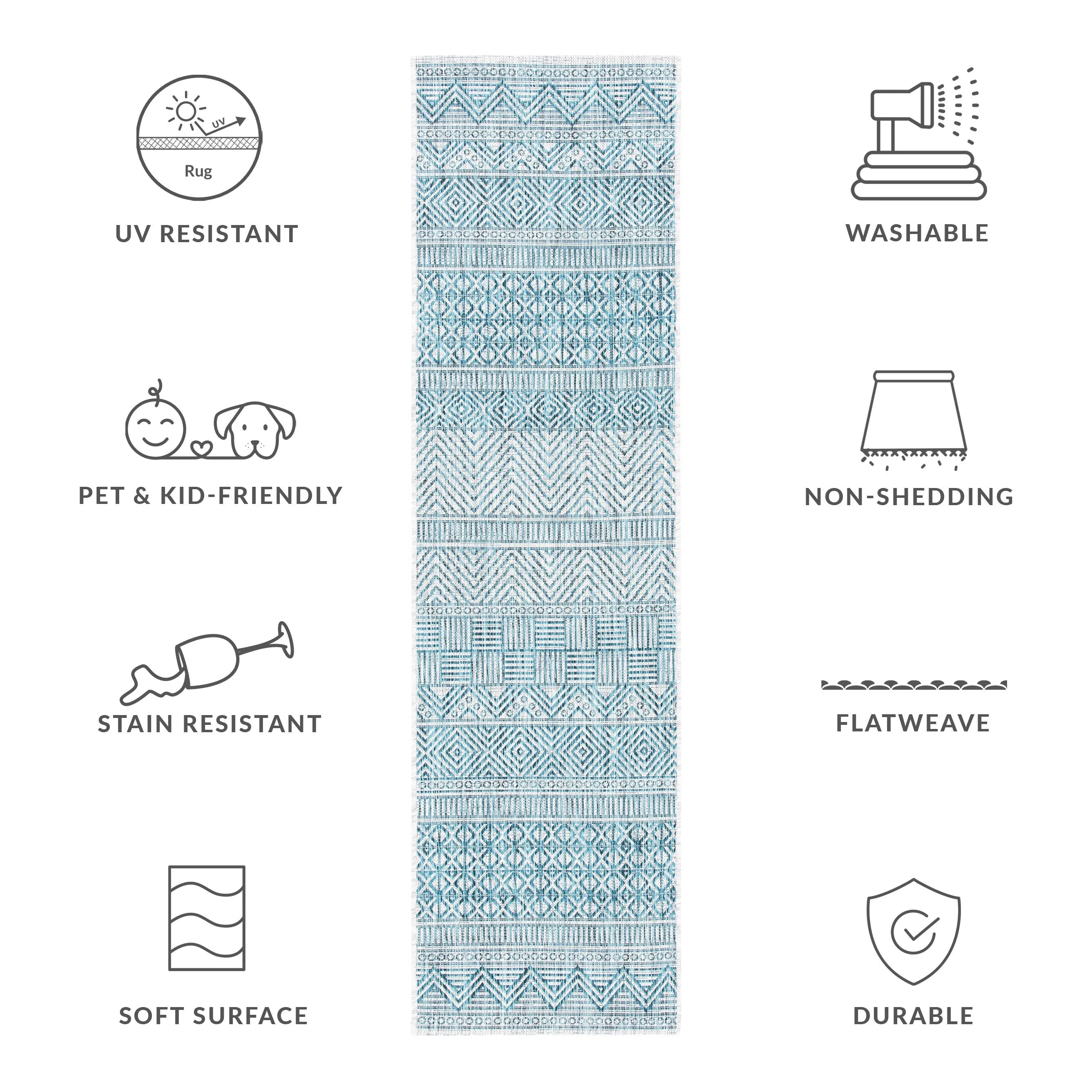 SAFAVIEH Courtyard Rozenn Indoor/ Outdoor Waterproof Patio Backyard Rug