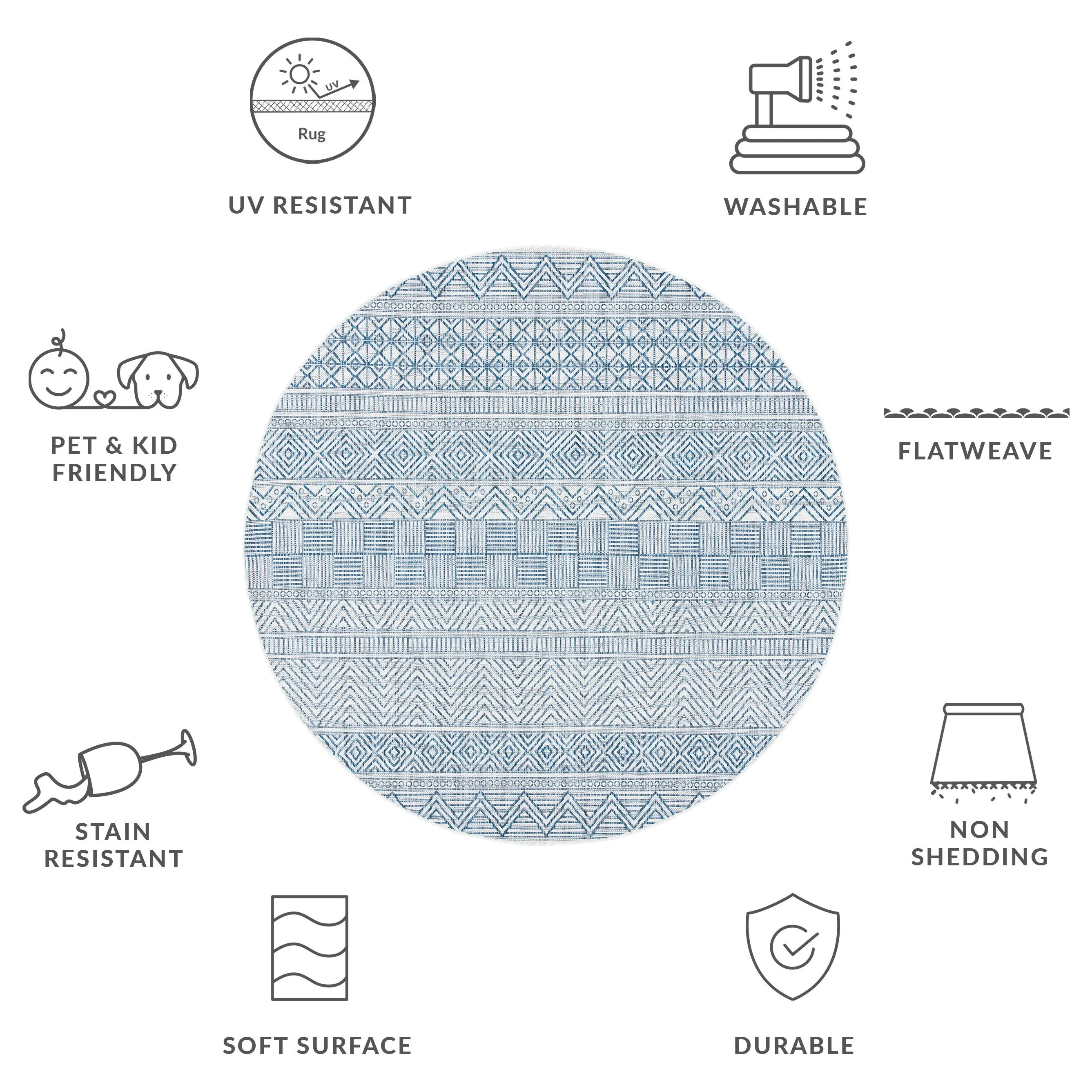 SAFAVIEH Courtyard Rozenn Indoor/ Outdoor Waterproof Patio Backyard Rug
