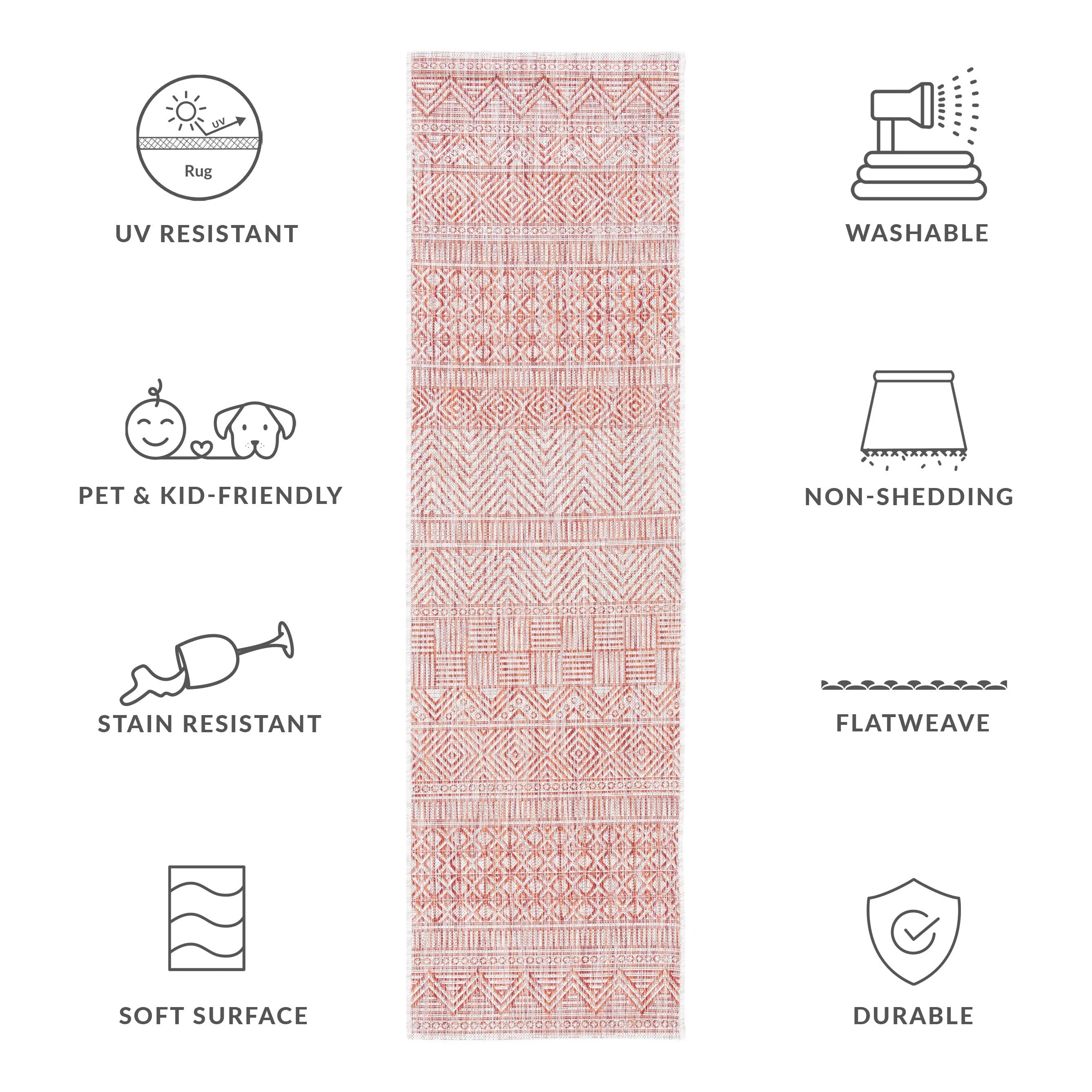 SAFAVIEH Courtyard Rozenn Indoor/ Outdoor Waterproof Patio Backyard Rug