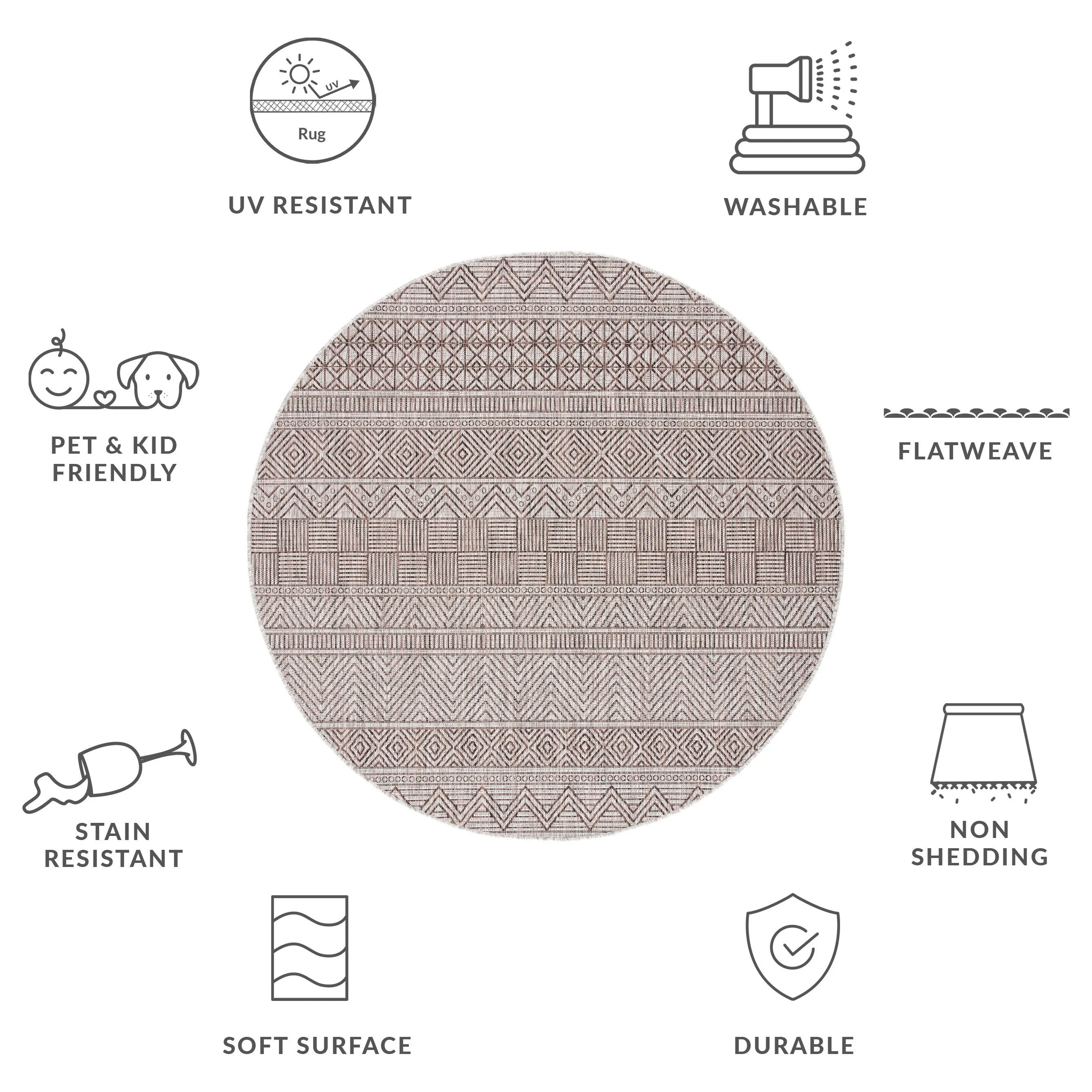 SAFAVIEH Courtyard Rozenn Indoor/ Outdoor Waterproof Patio Backyard Rug