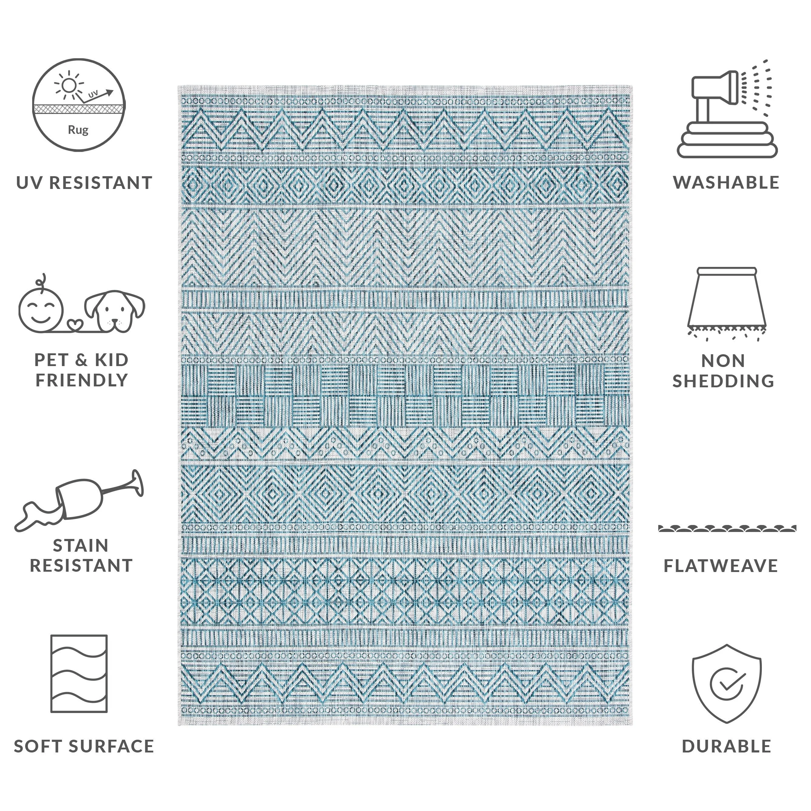 SAFAVIEH Courtyard Rozenn Indoor/ Outdoor Waterproof Patio Backyard Rug
