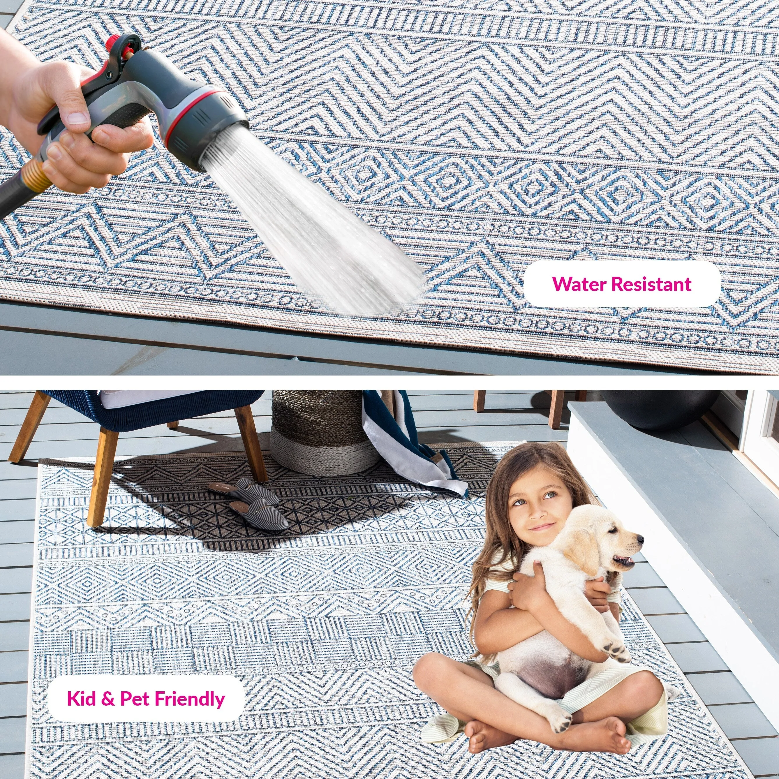 SAFAVIEH Courtyard Rozenn Indoor/ Outdoor Waterproof Patio Backyard Rug