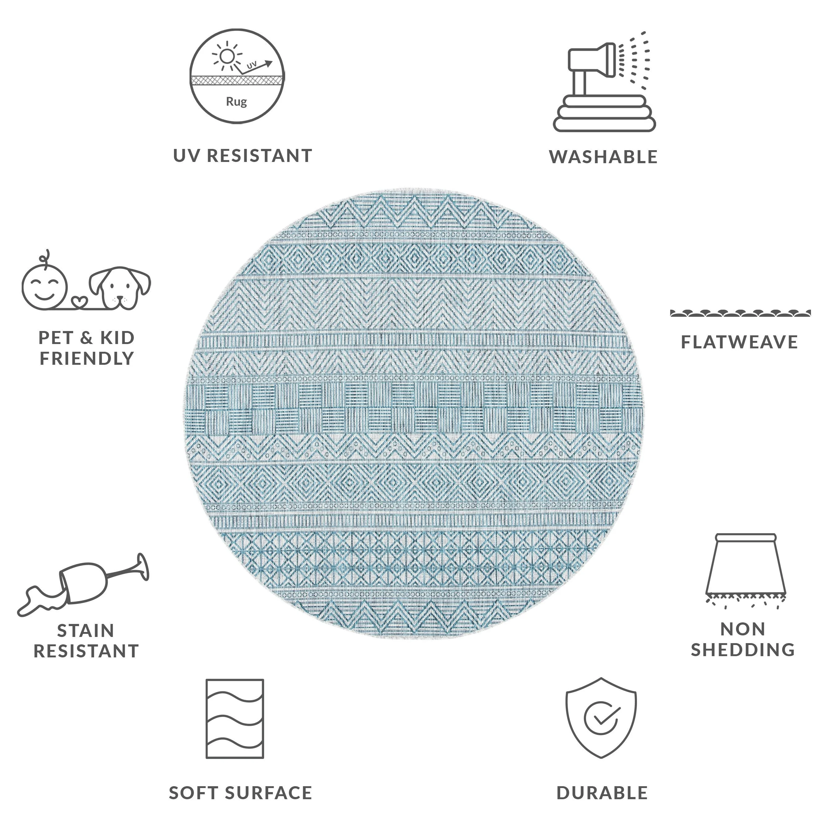 SAFAVIEH Courtyard Rozenn Indoor/ Outdoor Waterproof Patio Backyard Rug