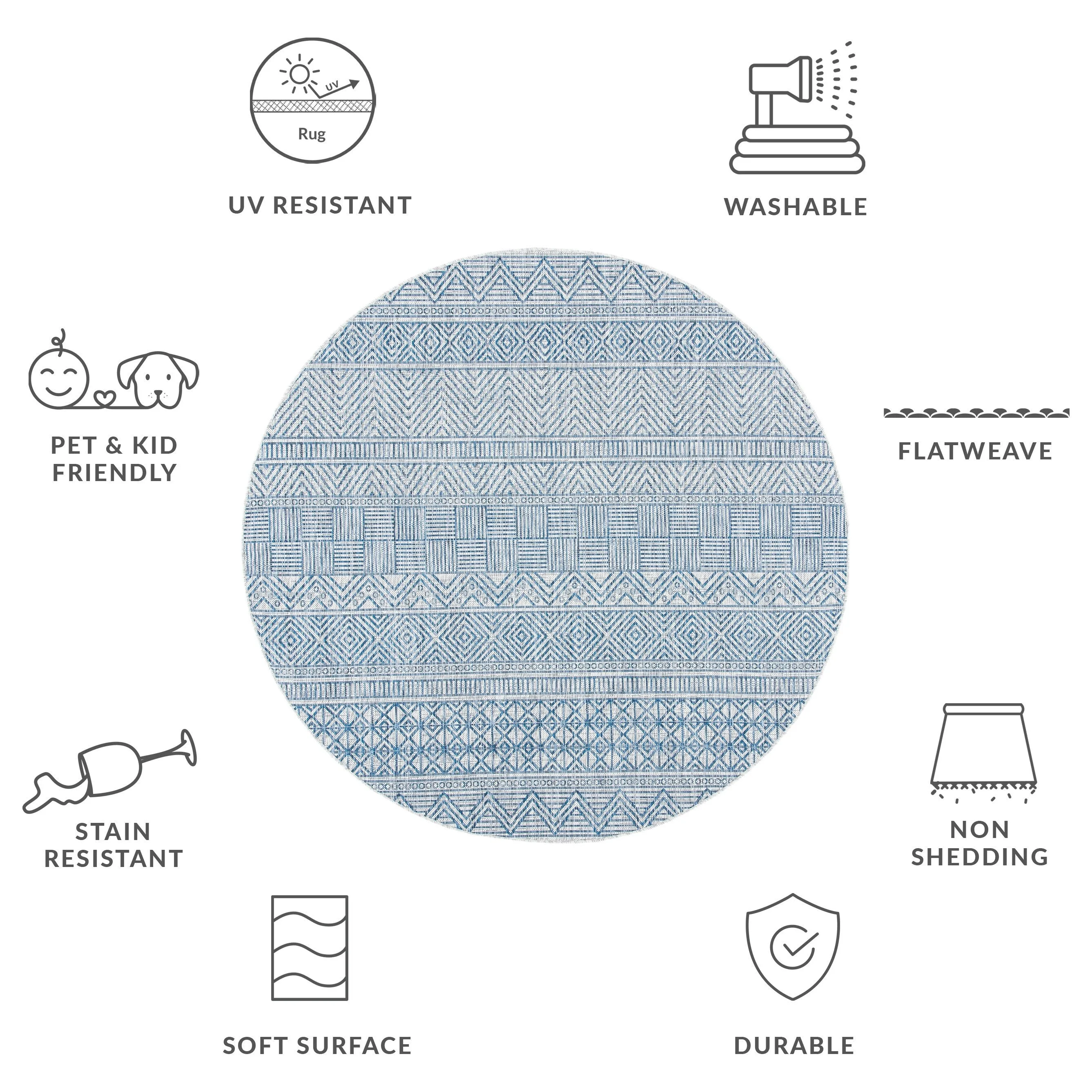 SAFAVIEH Courtyard Rozenn Indoor/ Outdoor Waterproof Patio Backyard Rug