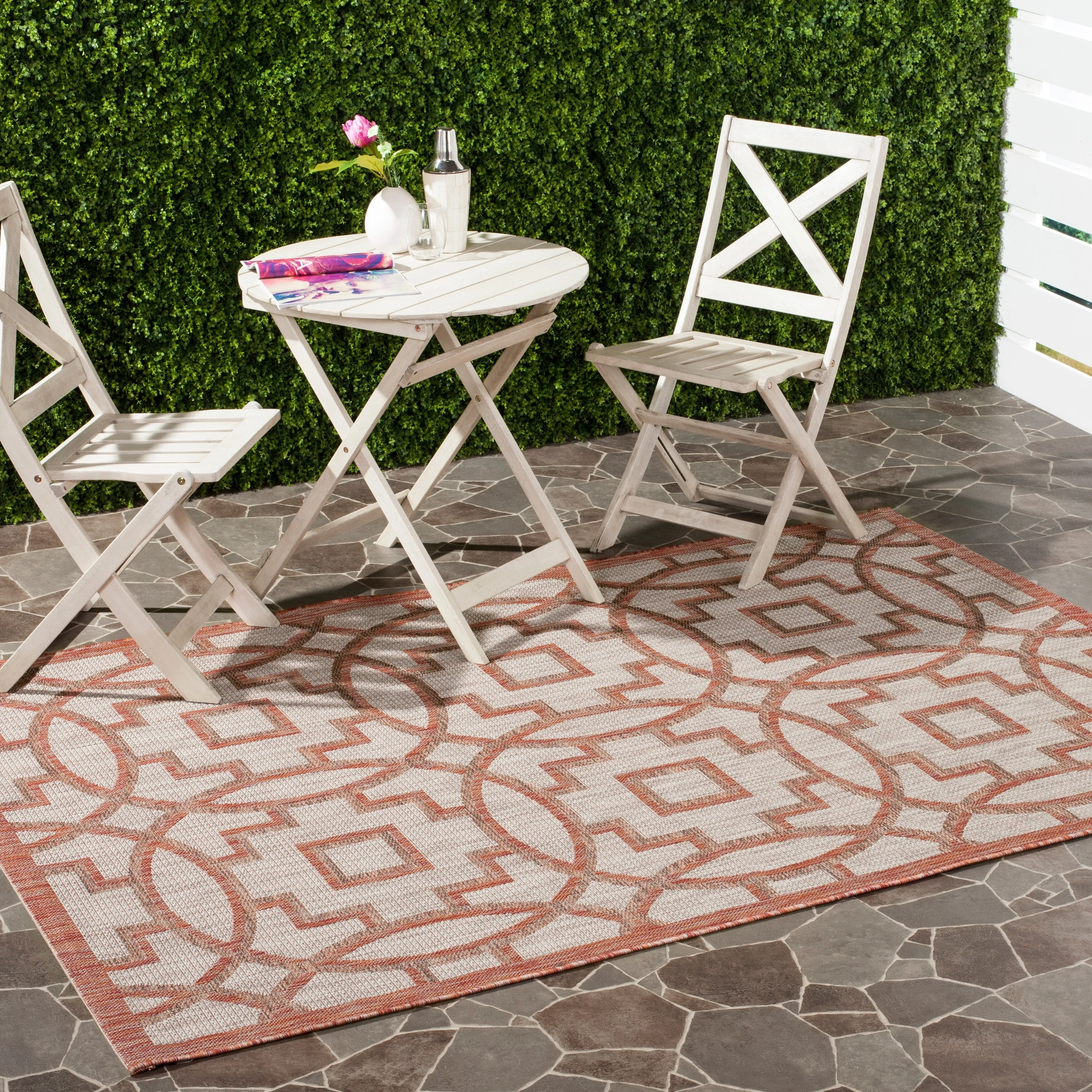 SAFAVIEH Courtyard Shelvia Indoor/ Outdoor Waterproof Patio Backyard Rug
