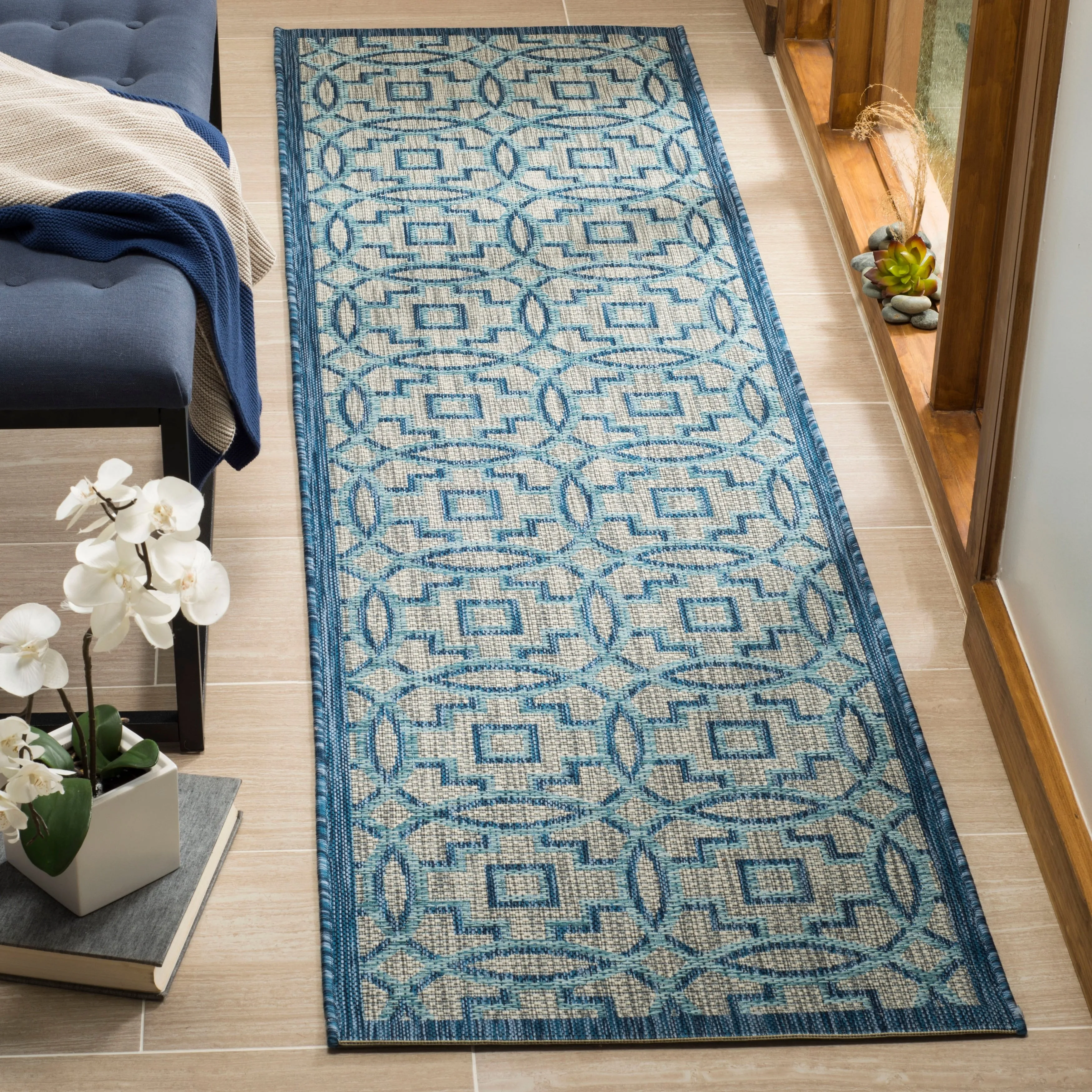 SAFAVIEH Courtyard Shelvia Indoor/ Outdoor Waterproof Patio Backyard Rug