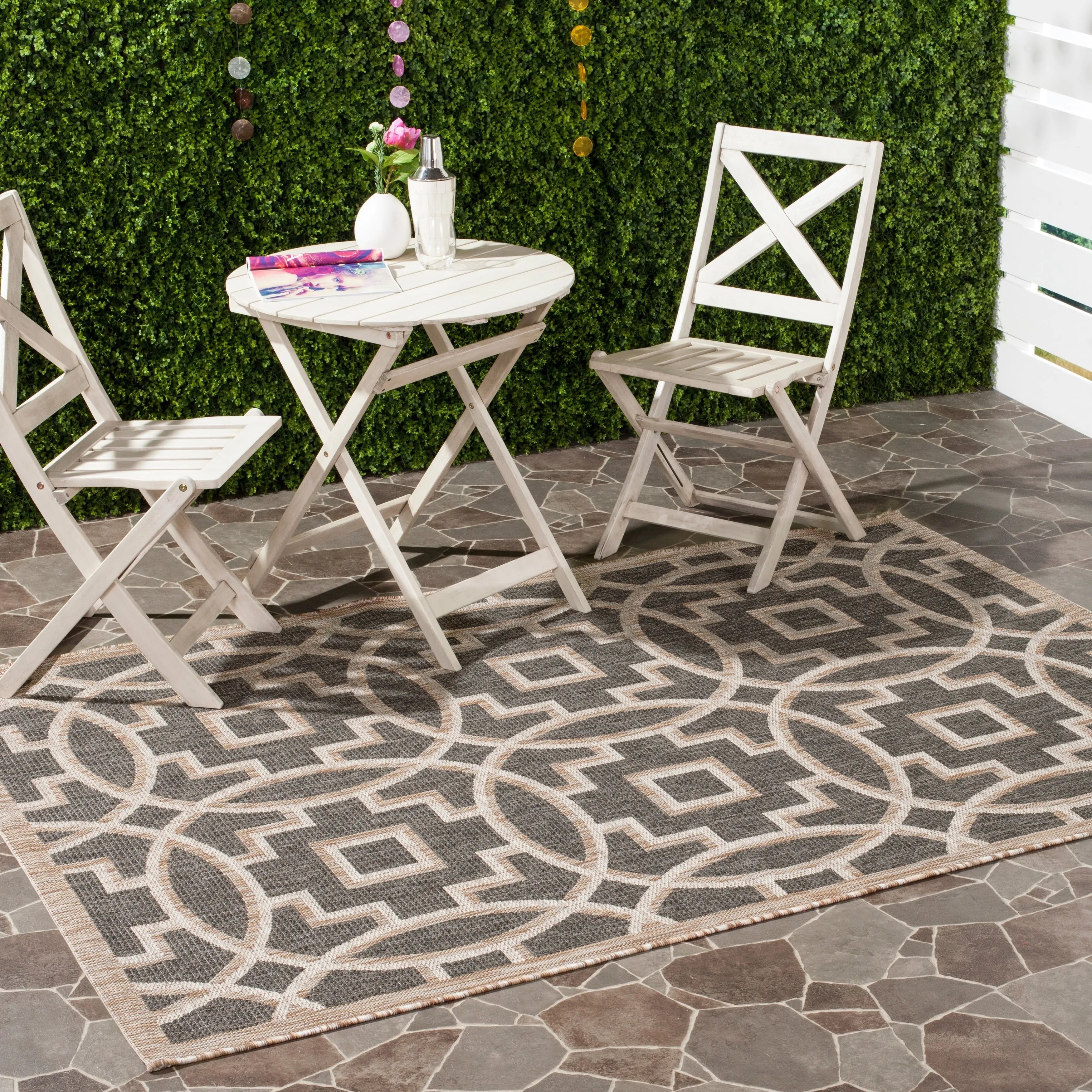 SAFAVIEH Courtyard Shelvia Indoor/ Outdoor Waterproof Patio Backyard Rug