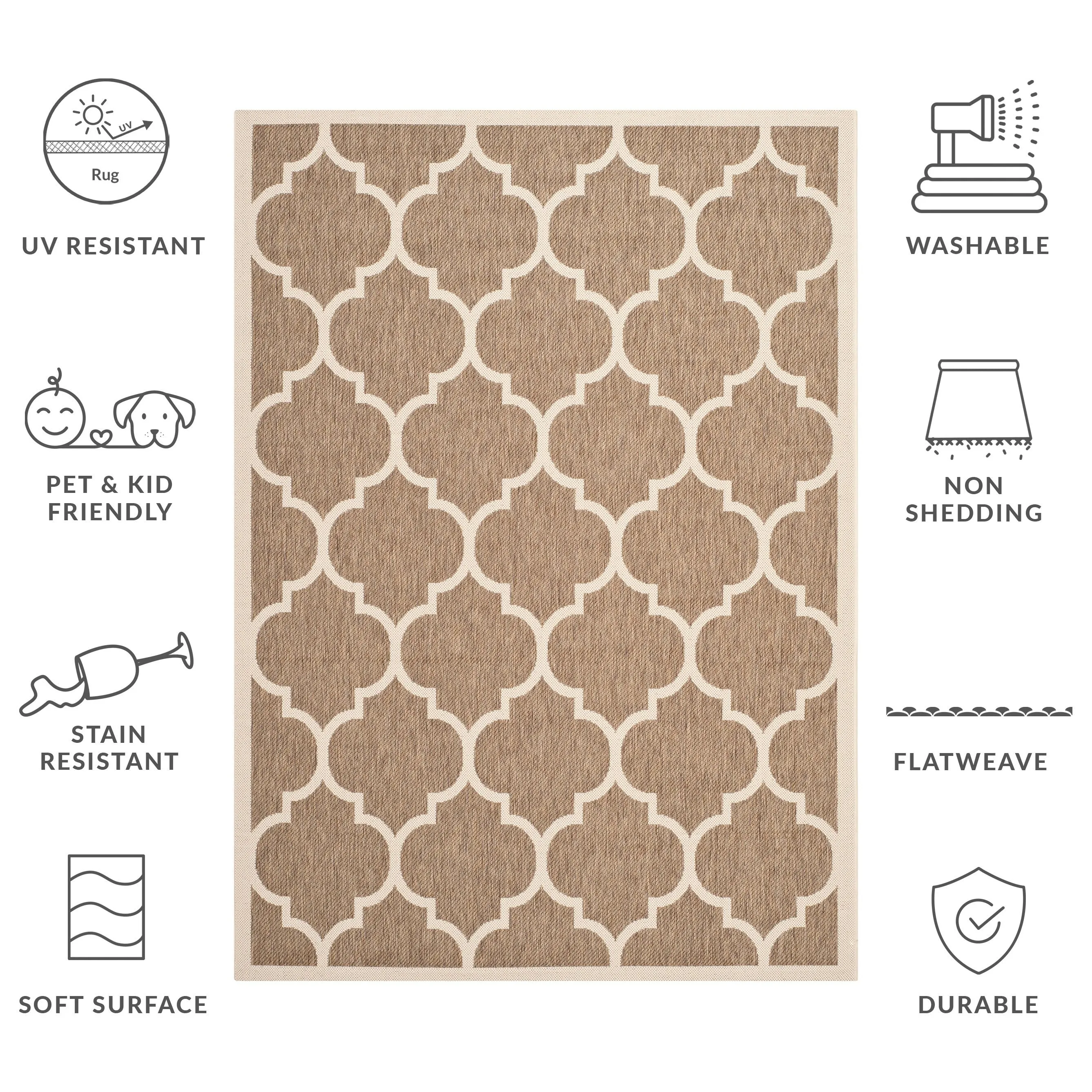 SAFAVIEH Courtyard Sibel Indoor /Outdoor Waterproof Patio Backyard Rug