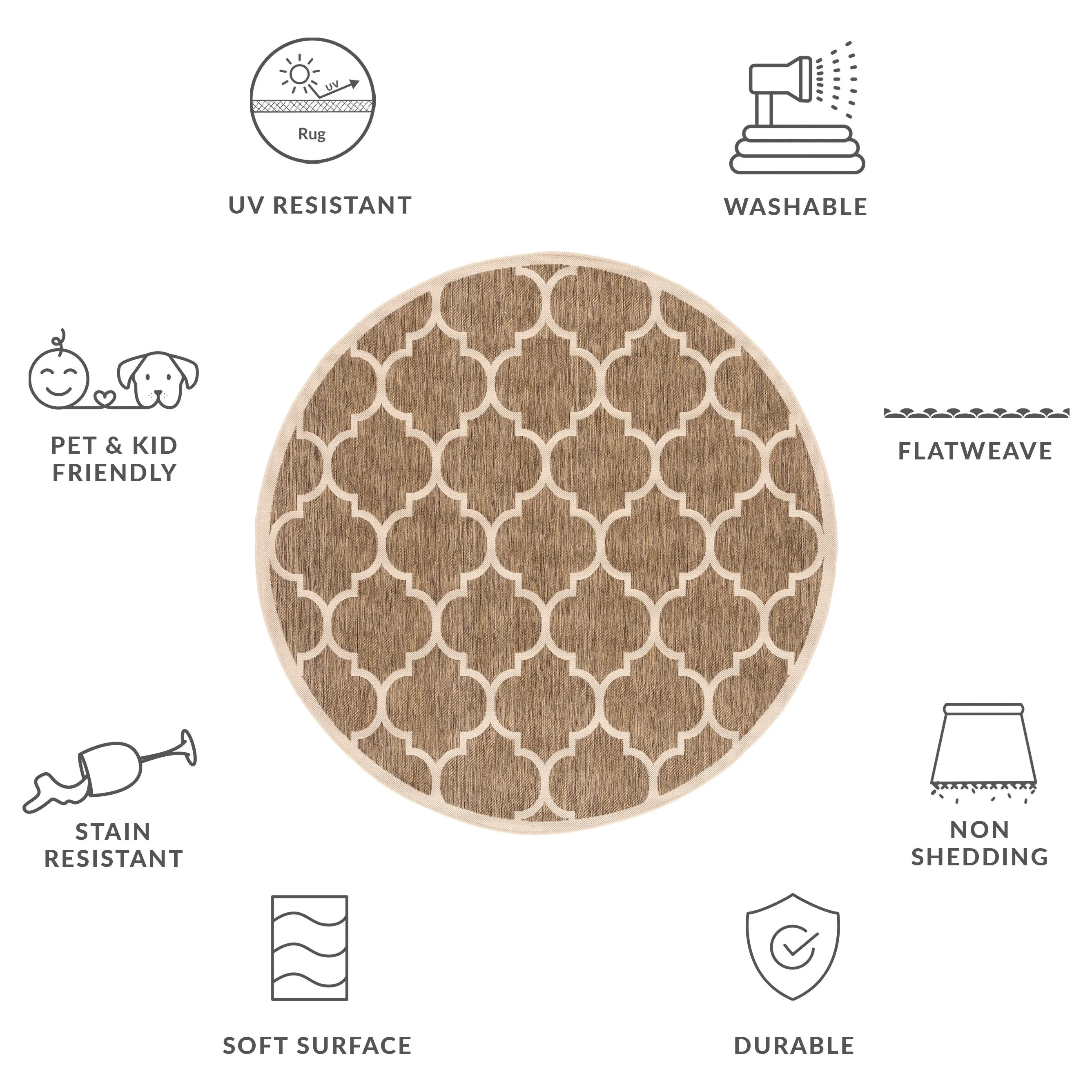 SAFAVIEH Courtyard Sibel Indoor /Outdoor Waterproof Patio Backyard Rug
