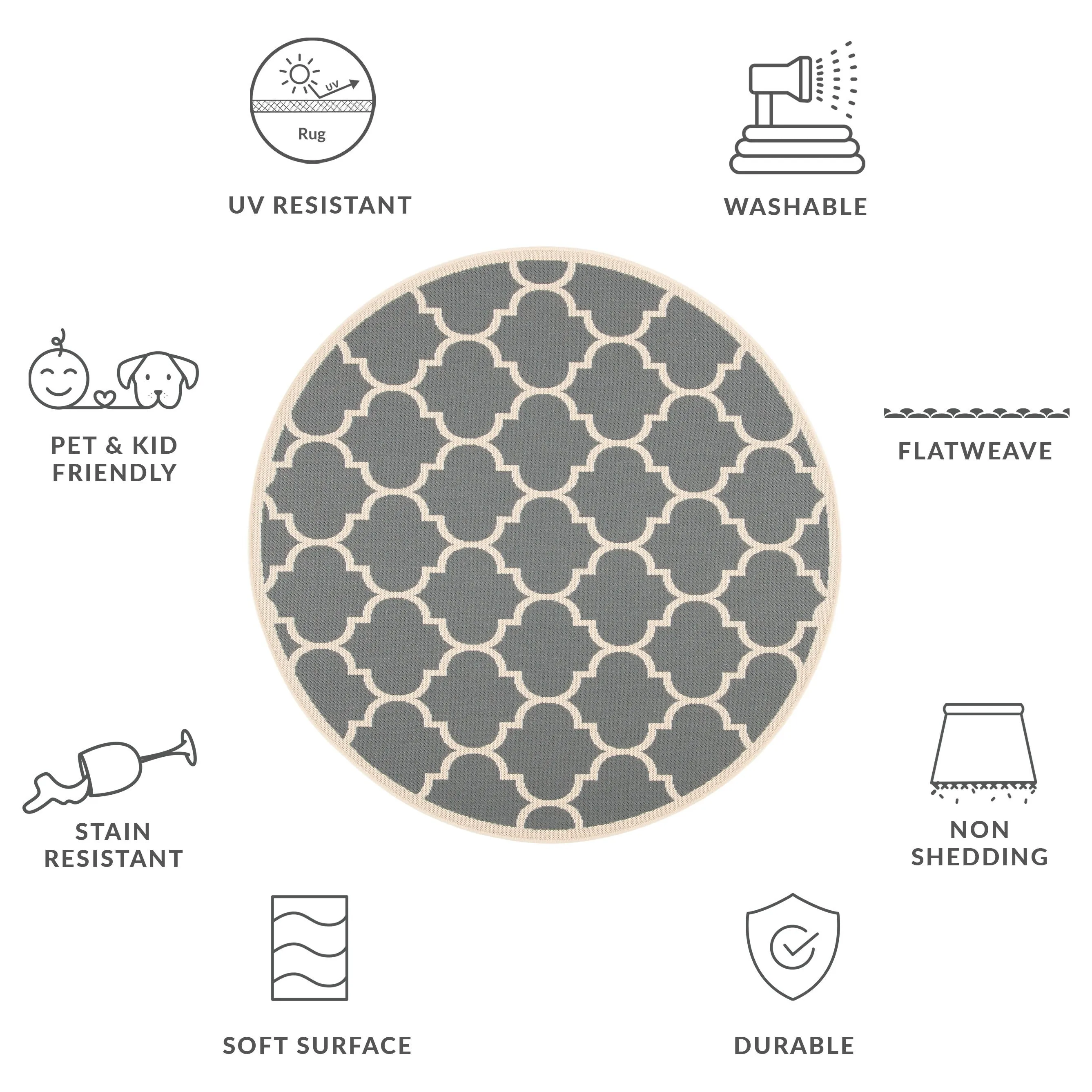 SAFAVIEH Courtyard Sibel Indoor /Outdoor Waterproof Patio Backyard Rug