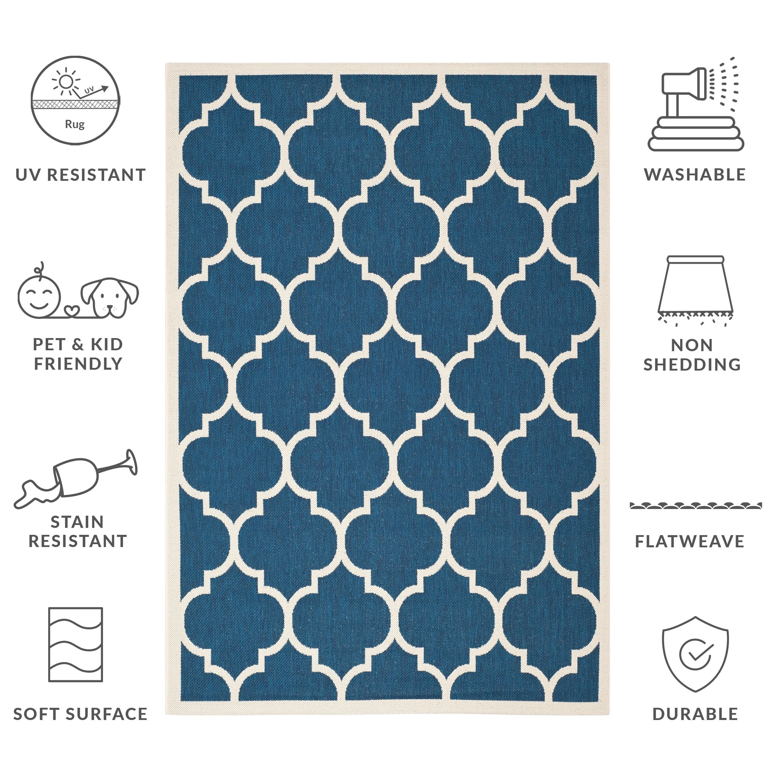 SAFAVIEH Courtyard Sibel Indoor /Outdoor Waterproof Patio Backyard Rug