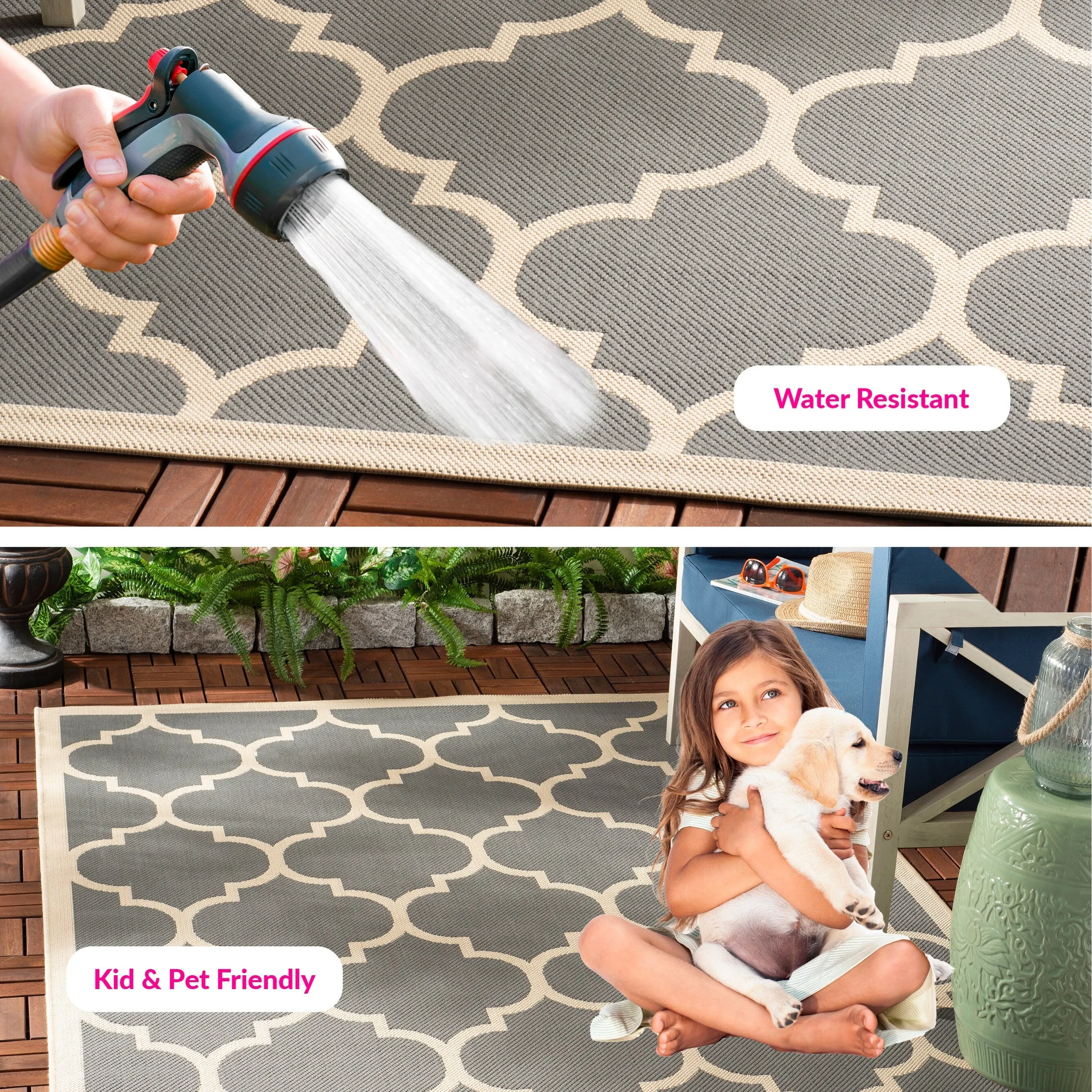 SAFAVIEH Courtyard Sibel Indoor /Outdoor Waterproof Patio Backyard Rug