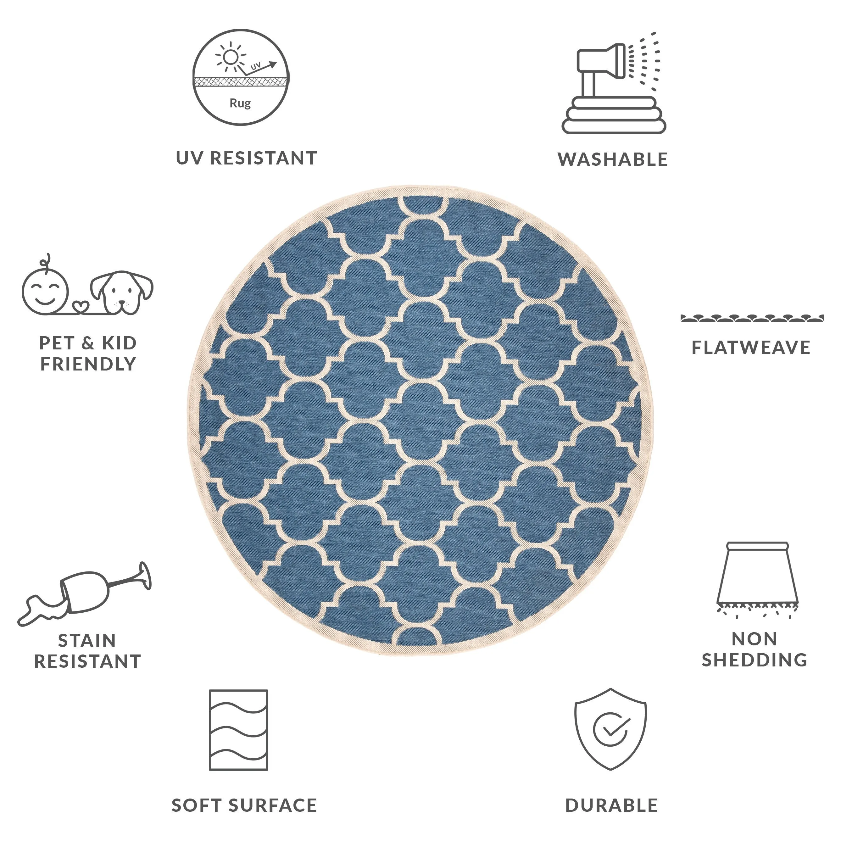 SAFAVIEH Courtyard Sibel Indoor /Outdoor Waterproof Patio Backyard Rug
