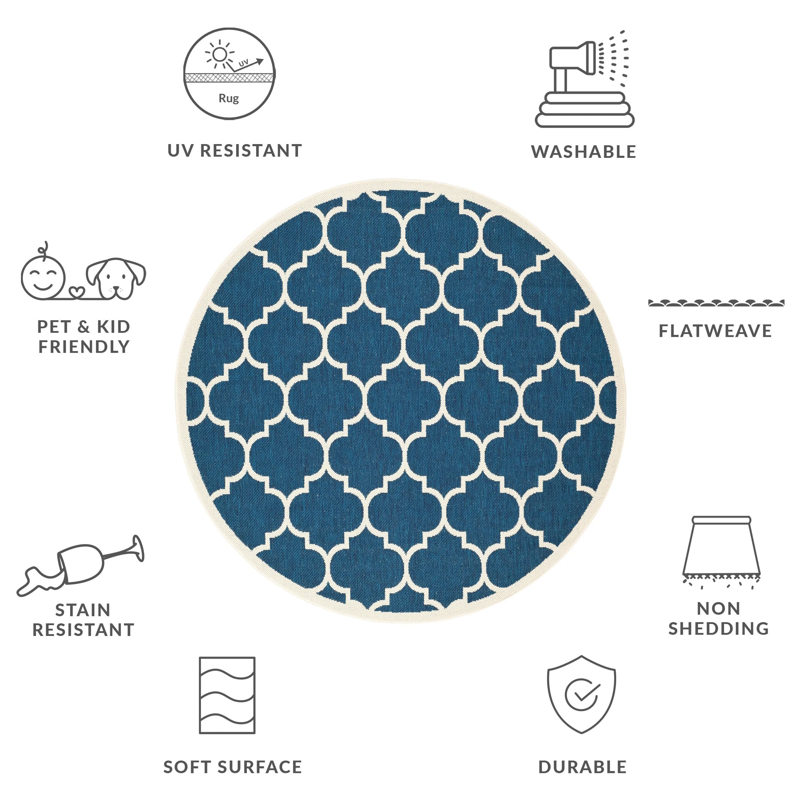 SAFAVIEH Courtyard Sibel Indoor /Outdoor Waterproof Patio Backyard Rug