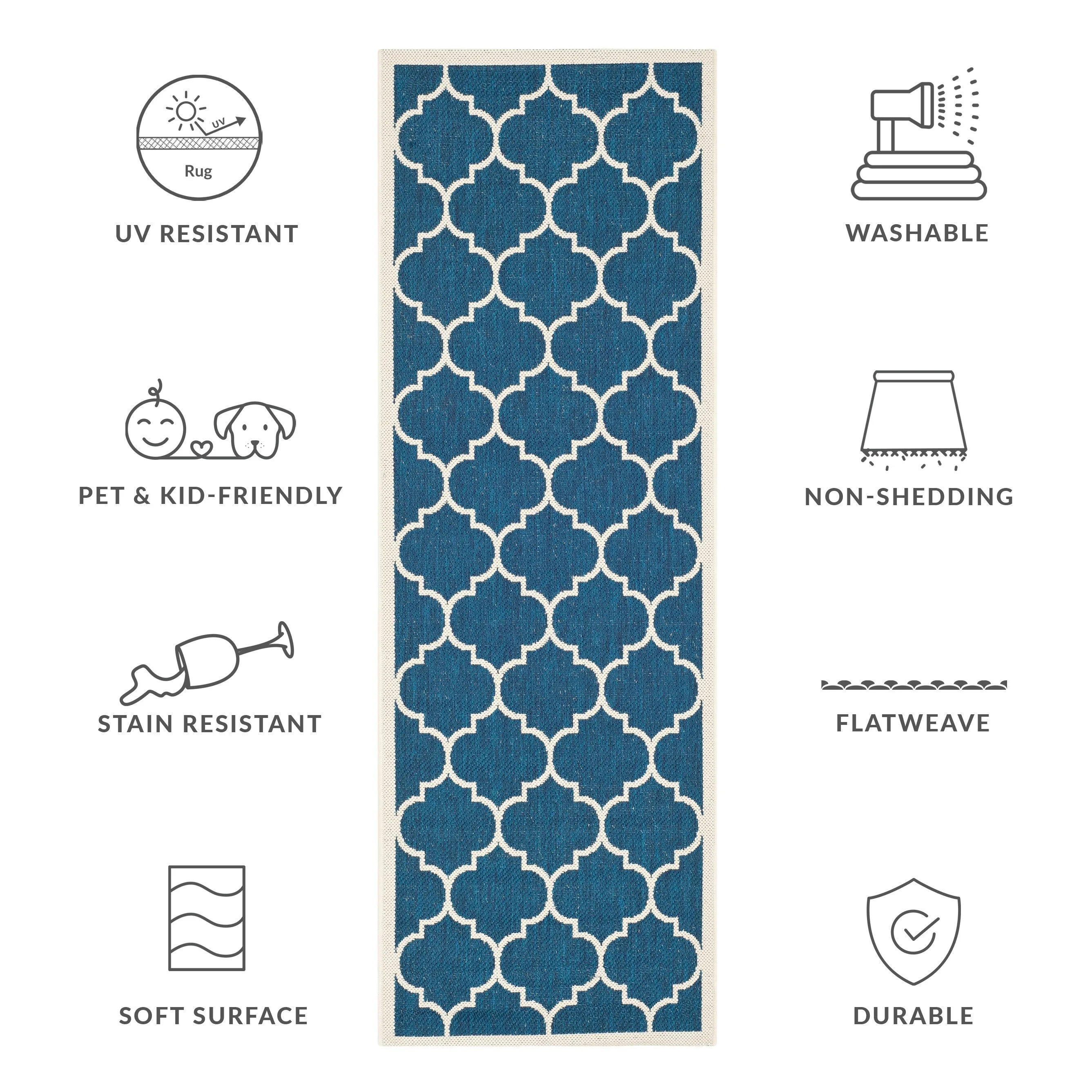 SAFAVIEH Courtyard Sibel Indoor /Outdoor Waterproof Patio Backyard Rug