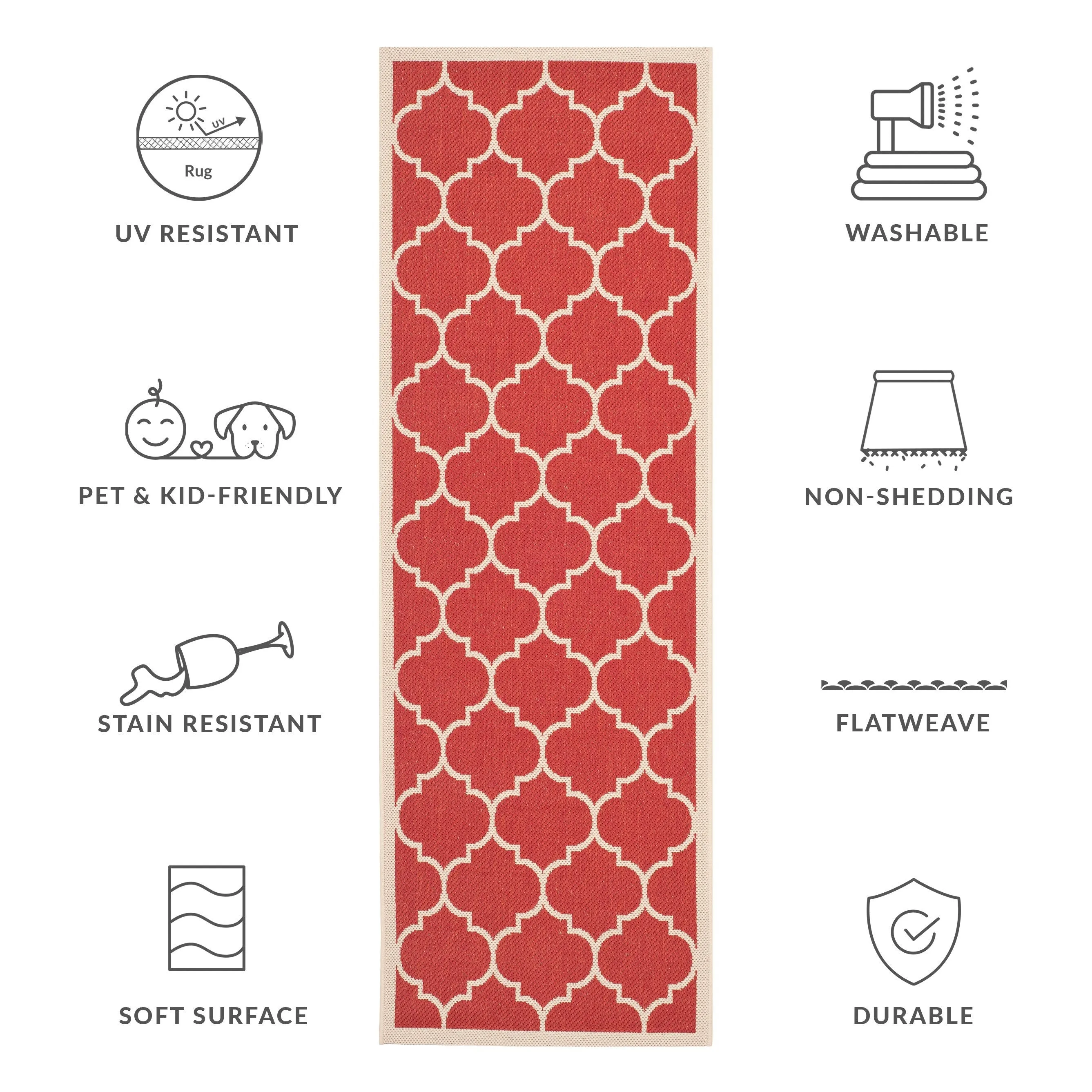 SAFAVIEH Courtyard Sibel Indoor /Outdoor Waterproof Patio Backyard Rug