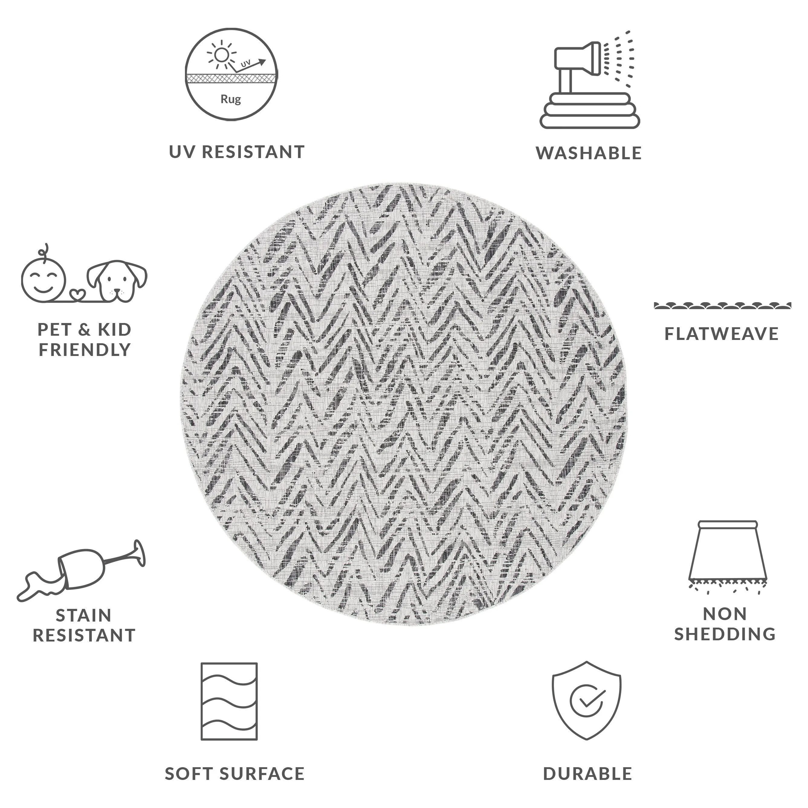 SAFAVIEH Courtyard Thin Indoor/ Outdoor Waterproof Patio Backyard Rug