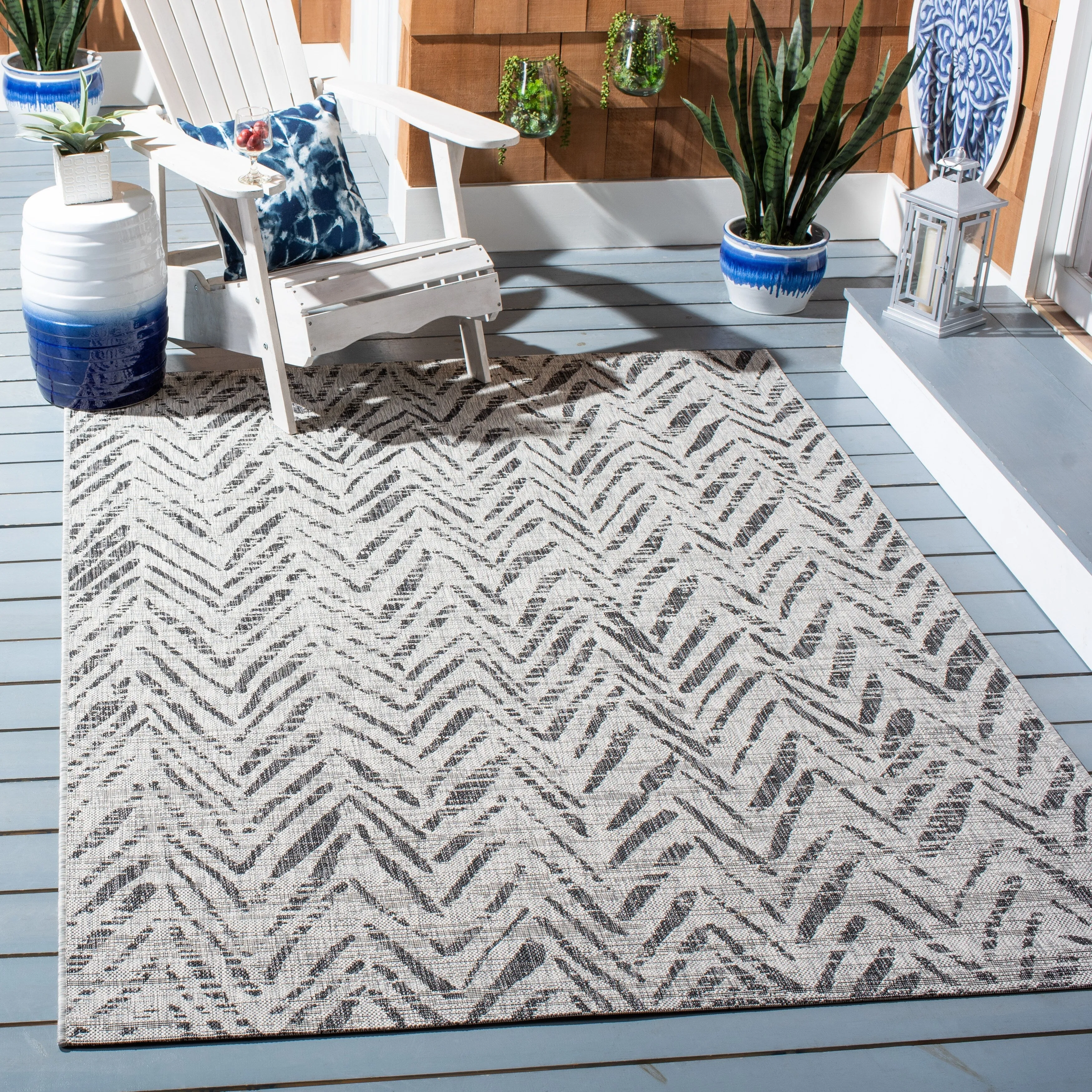 SAFAVIEH Courtyard Thin Indoor/ Outdoor Waterproof Patio Backyard Rug