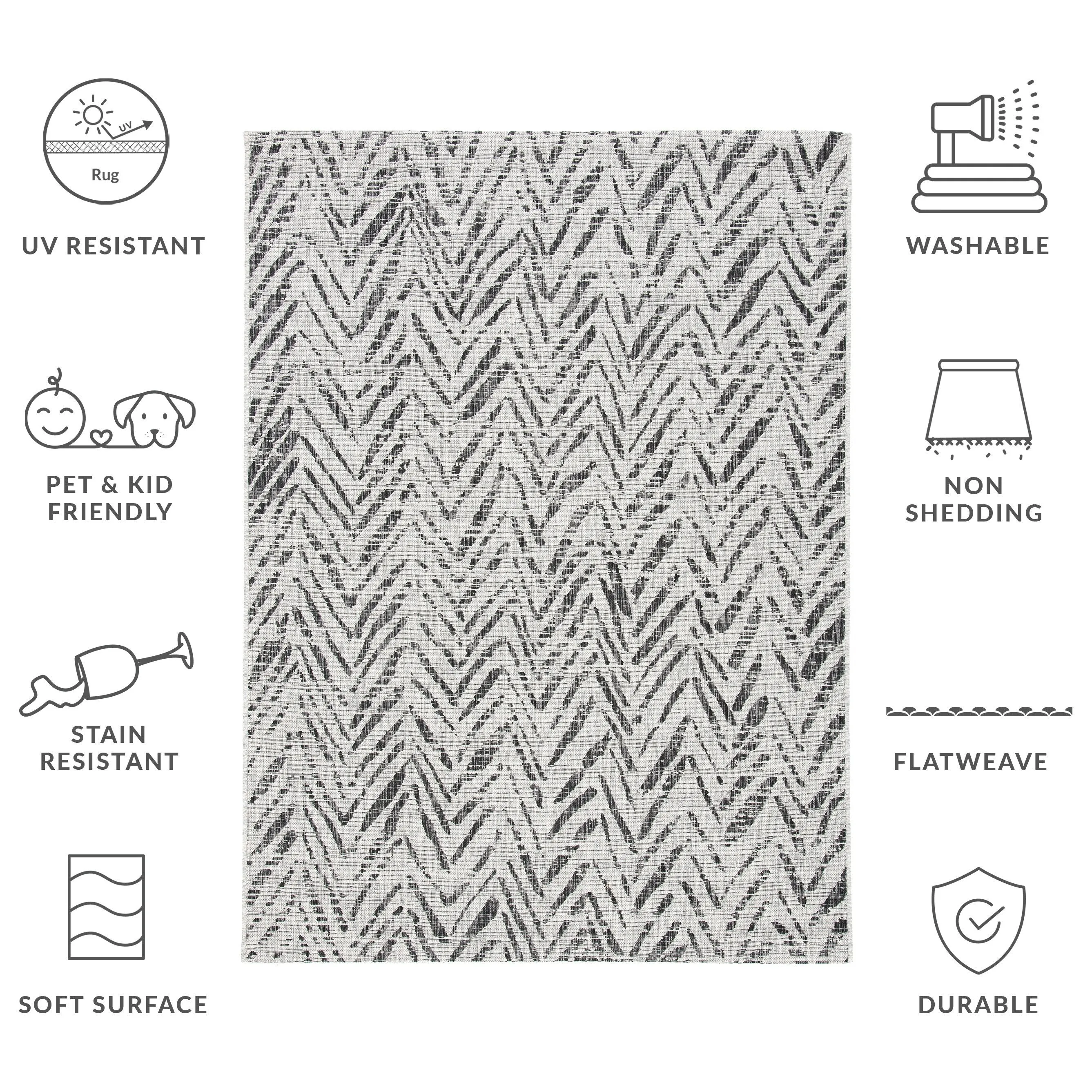 SAFAVIEH Courtyard Thin Indoor/ Outdoor Waterproof Patio Backyard Rug
