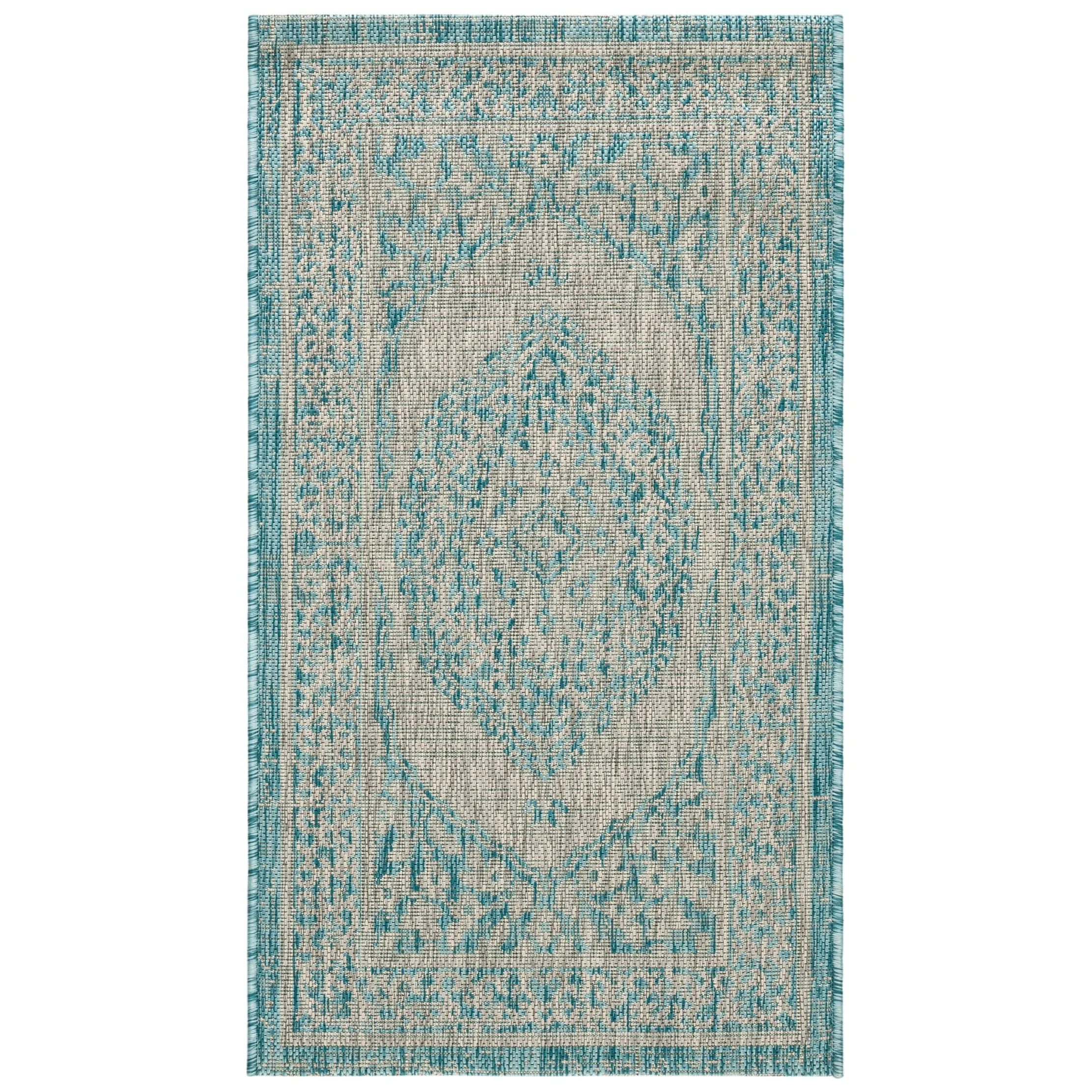 SAFAVIEH Courtyard Thoma Medallion Indoor/ Outdoor Waterproof Patio Backyard Rug