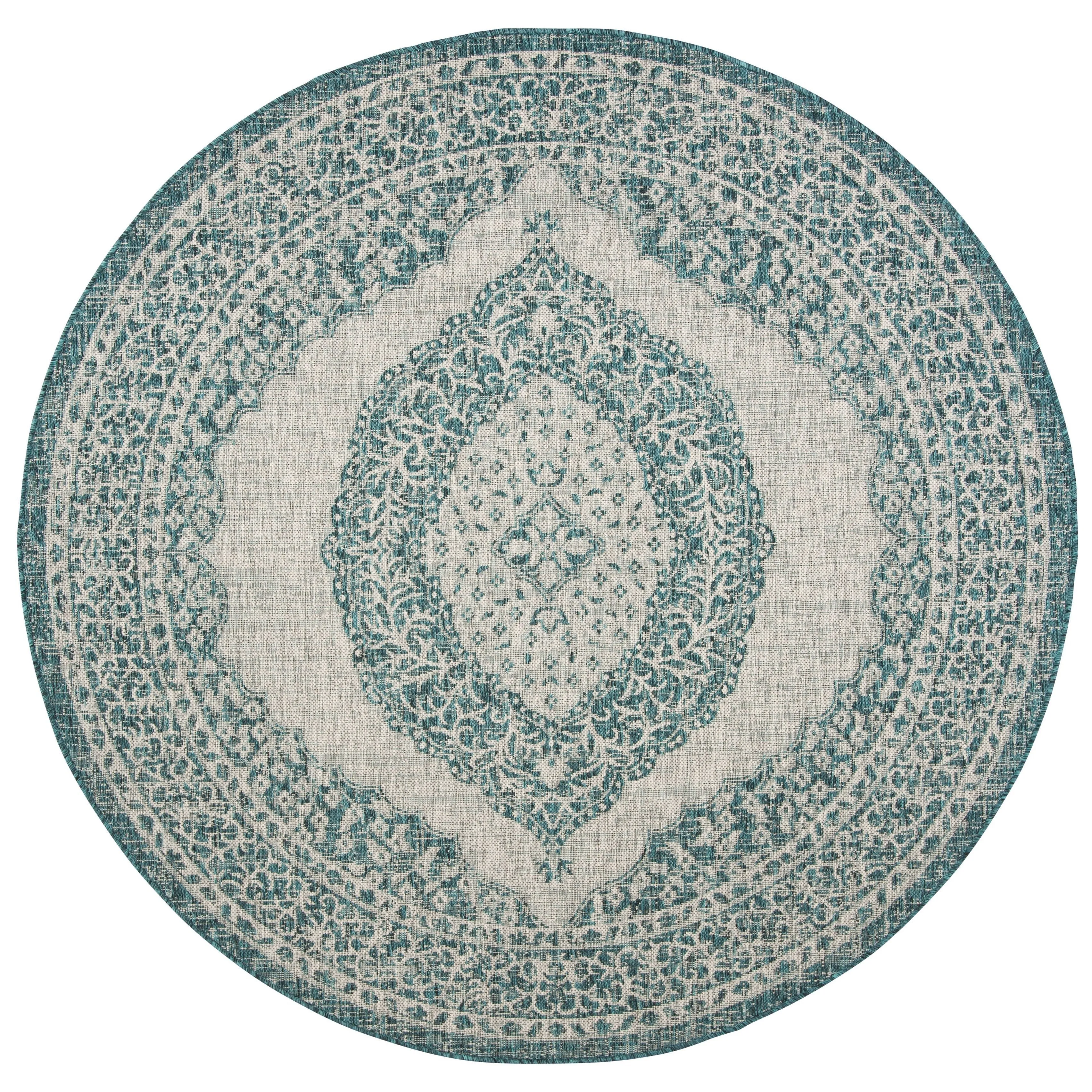 SAFAVIEH Courtyard Thoma Medallion Indoor/ Outdoor Waterproof Patio Backyard Rug