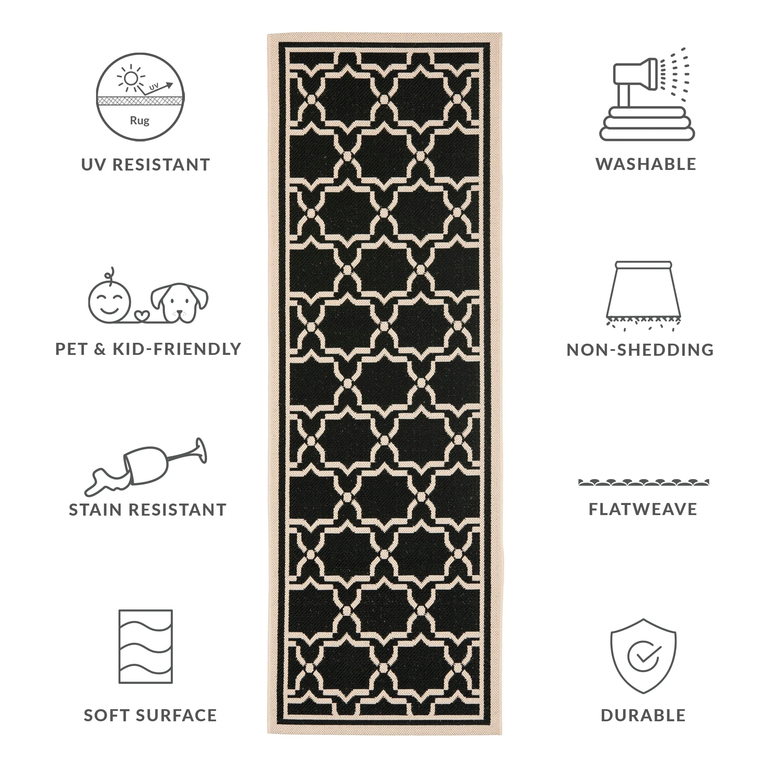 SAFAVIEH Courtyard Thomasina Indoor/ Outdoor Waterproof Patio Backyard Rug