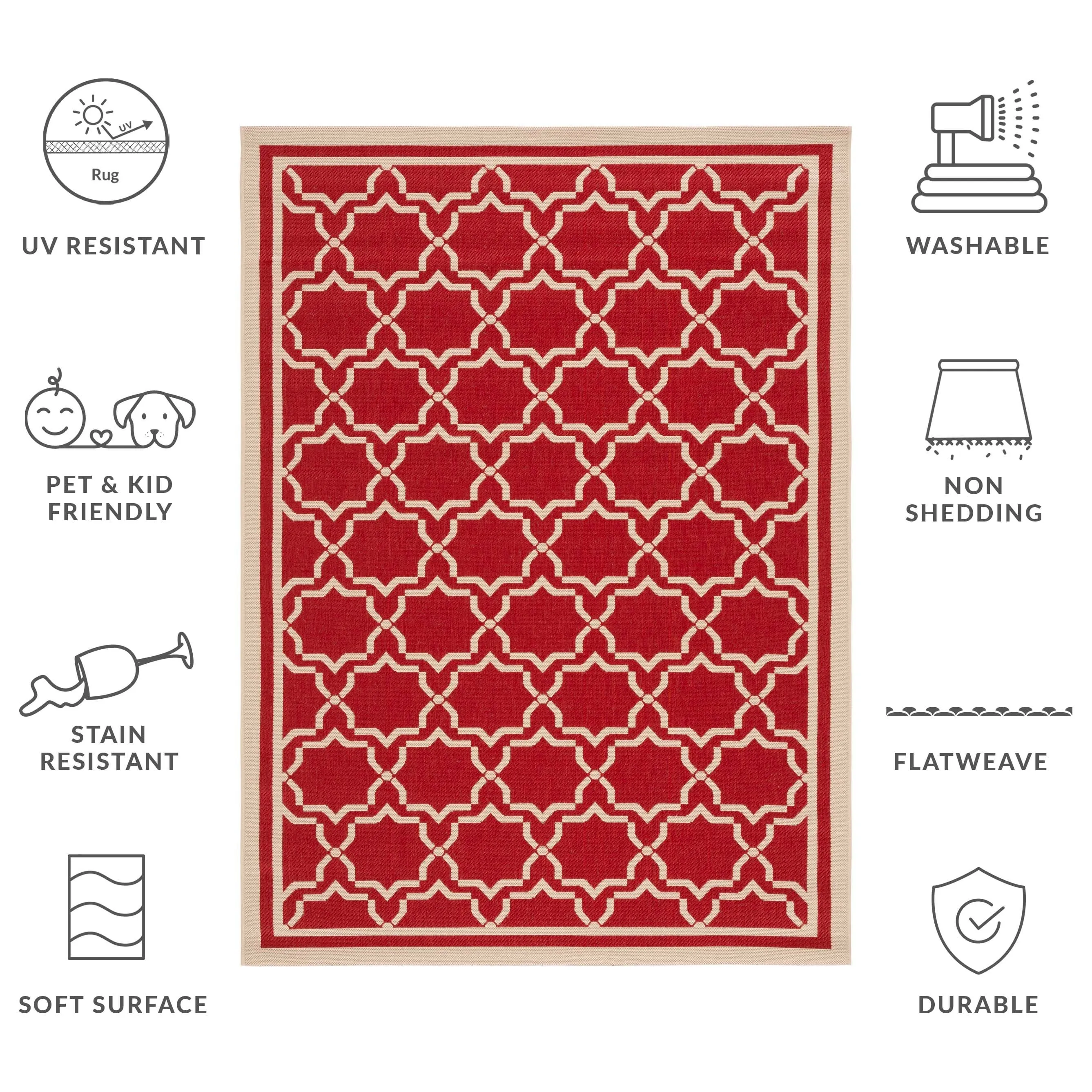 SAFAVIEH Courtyard Thomasina Indoor/ Outdoor Waterproof Patio Backyard Rug