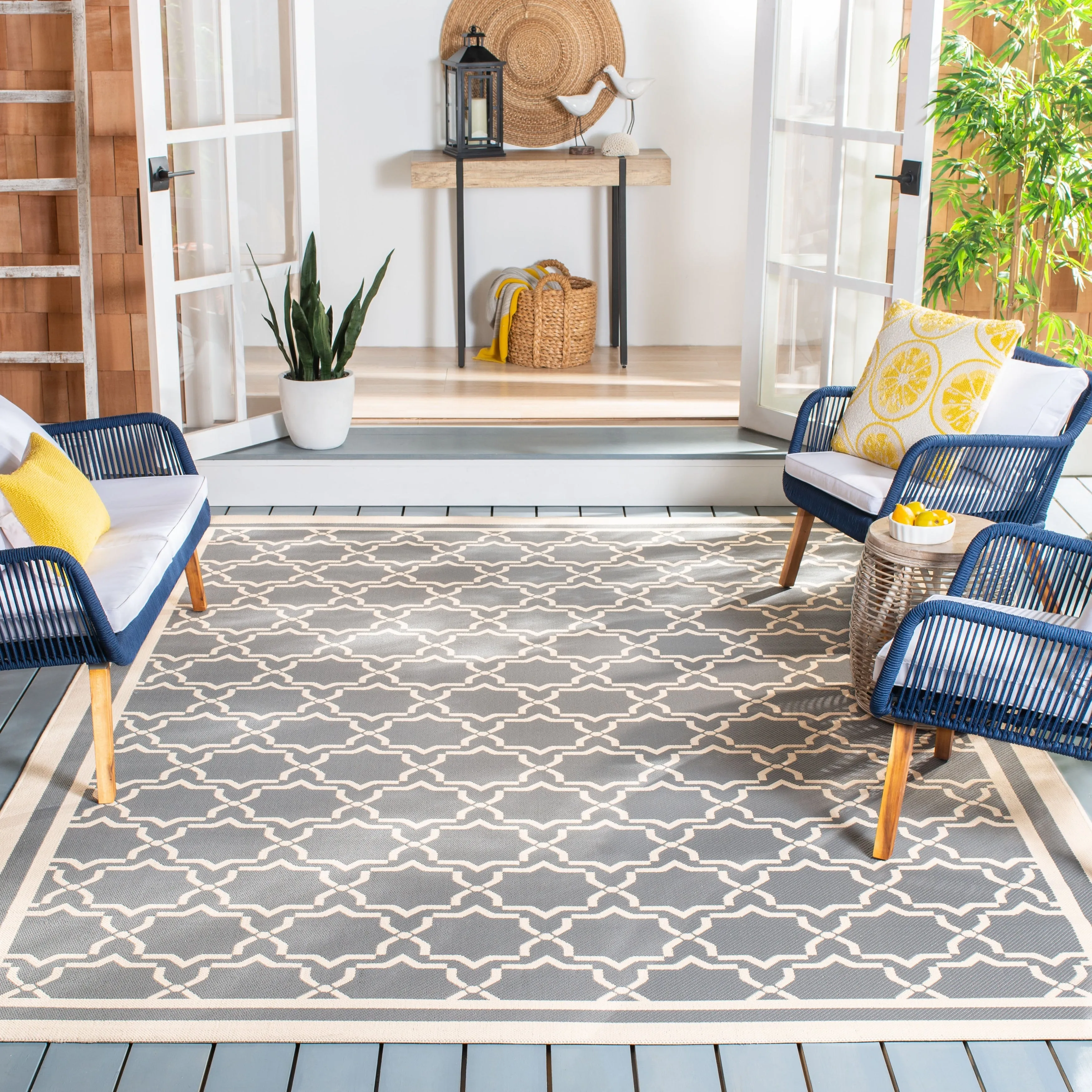 SAFAVIEH Courtyard Thomasina Indoor/ Outdoor Waterproof Patio Backyard Rug