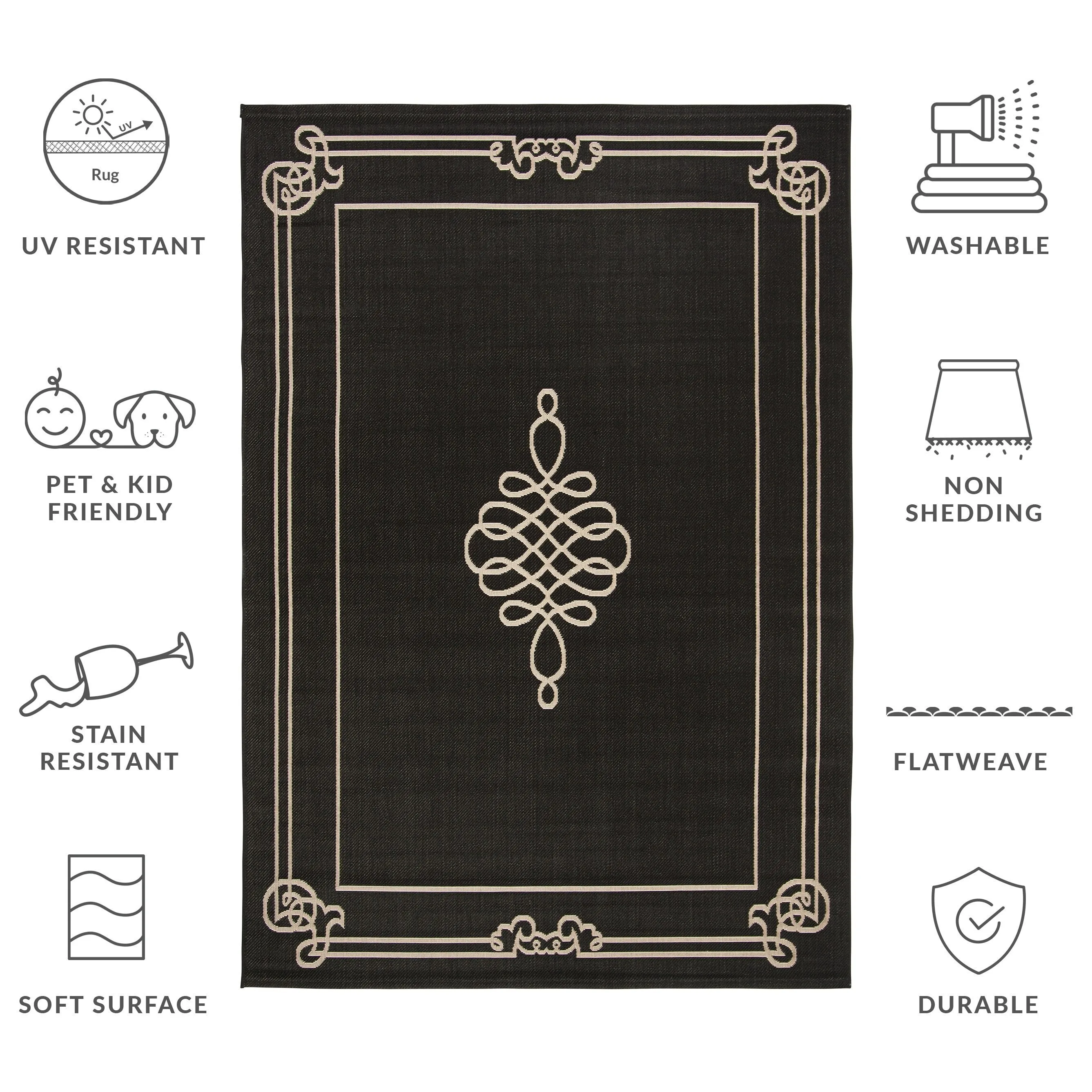 SAFAVIEH Courtyard Vasudha Indoor/ Outdoor Waterproof Patio Backyard Rug