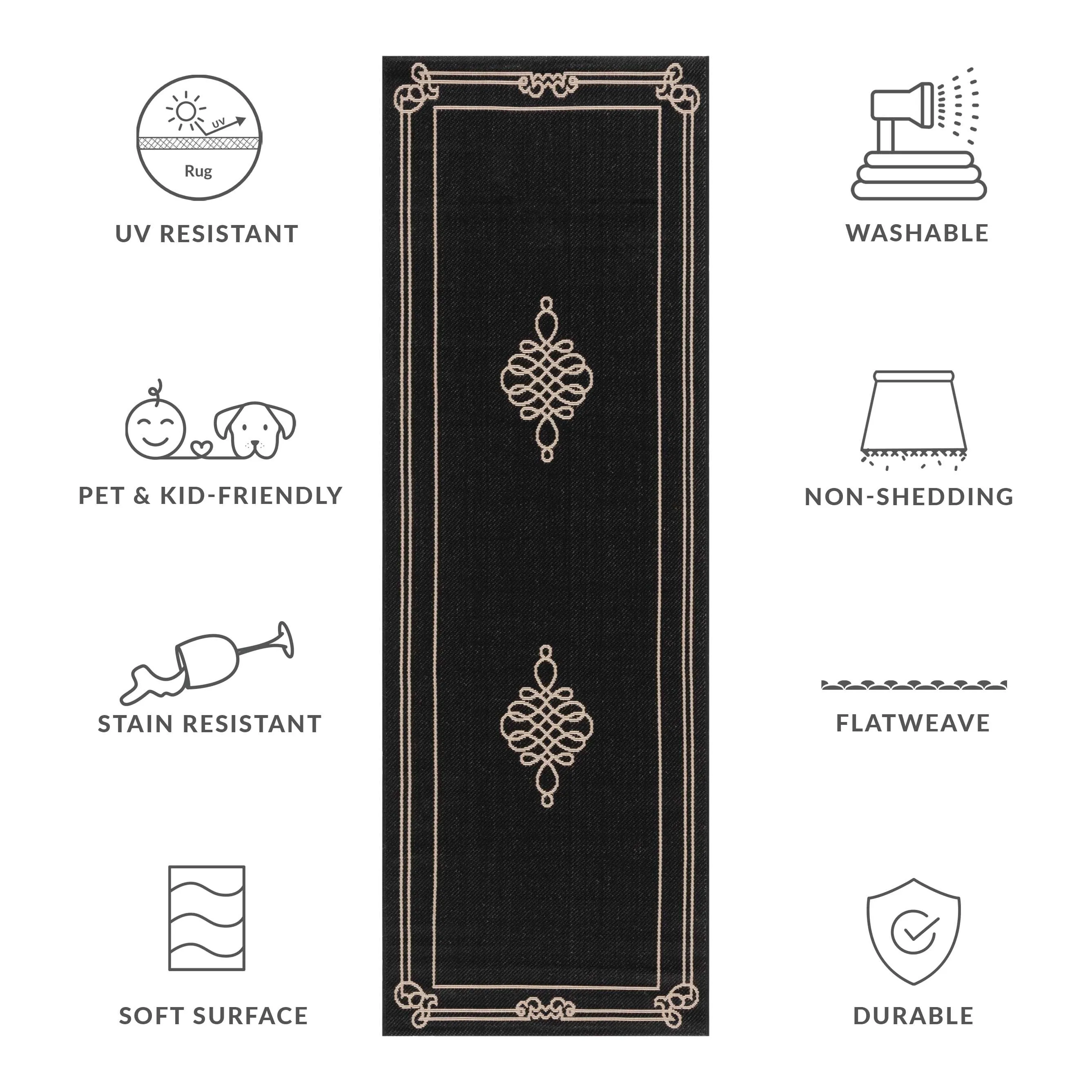 SAFAVIEH Courtyard Vasudha Indoor/ Outdoor Waterproof Patio Backyard Rug
