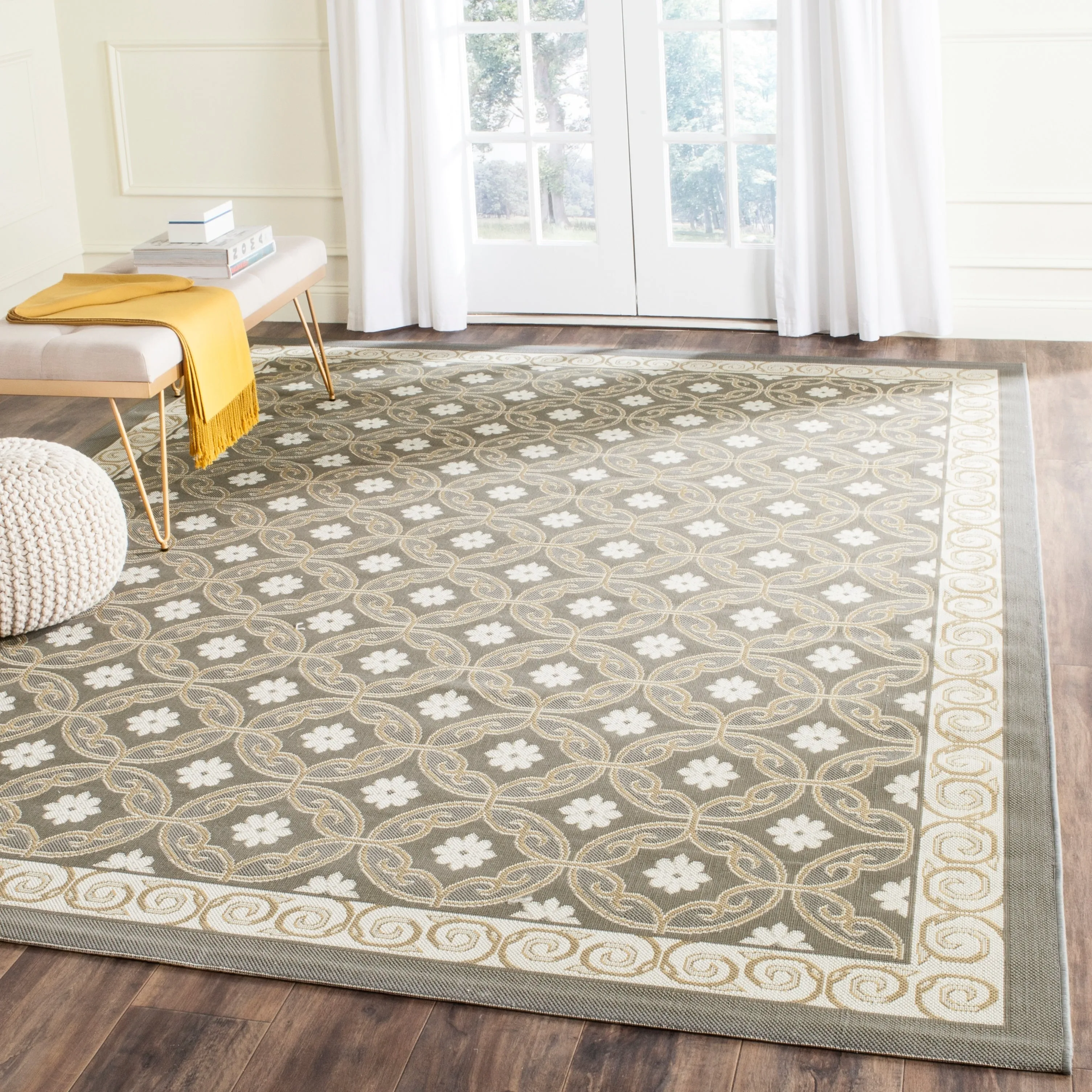 SAFAVIEH Courtyard Vernetta Lonni Outdoor Waterproof Patio Backyard Rug