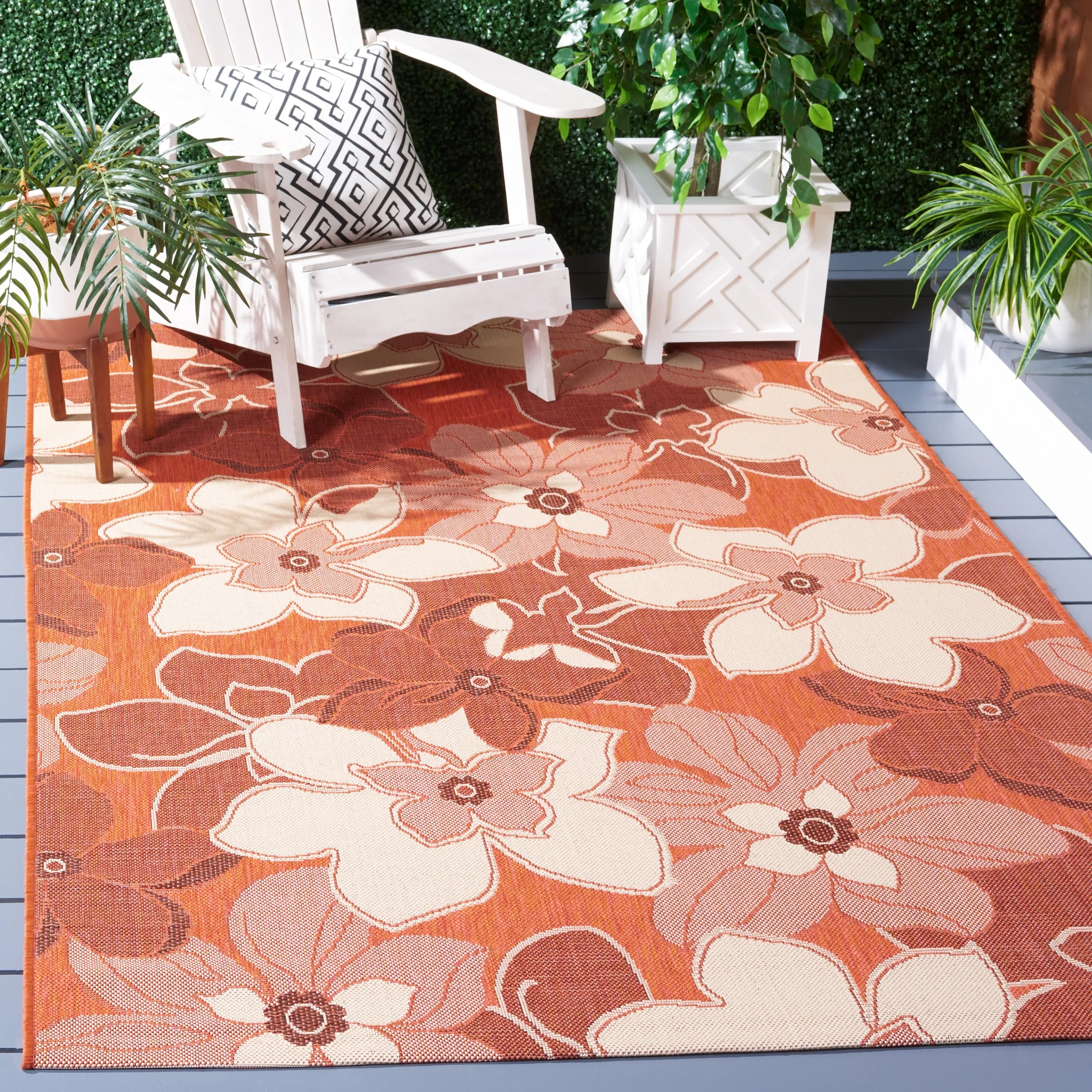SAFAVIEH Courtyard Wanita Indoor/ Outdoor Waterproof Patio Backyard Rug