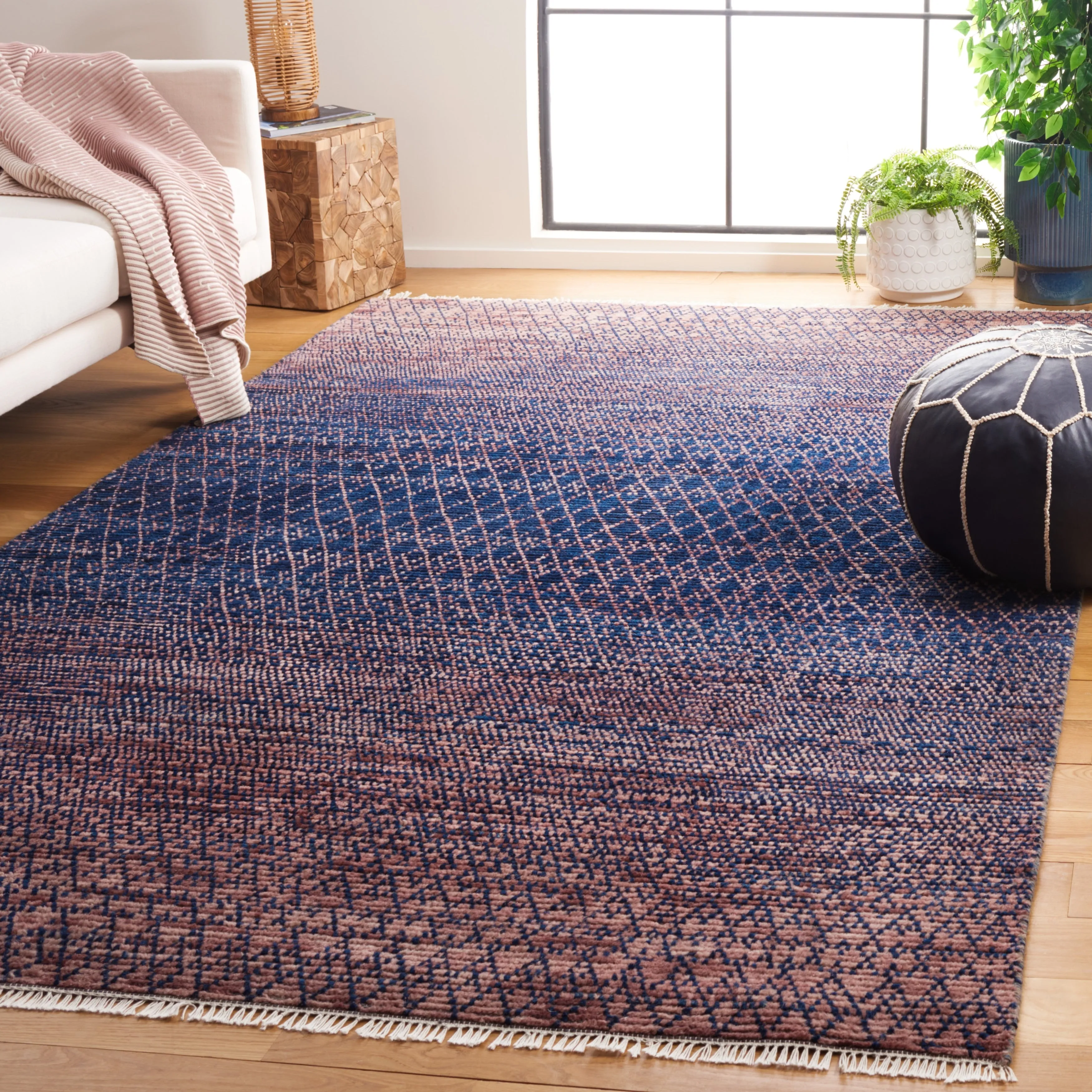 SAFAVIEH Hand-Knotted Nomad Bouchra Boho Wool Rug