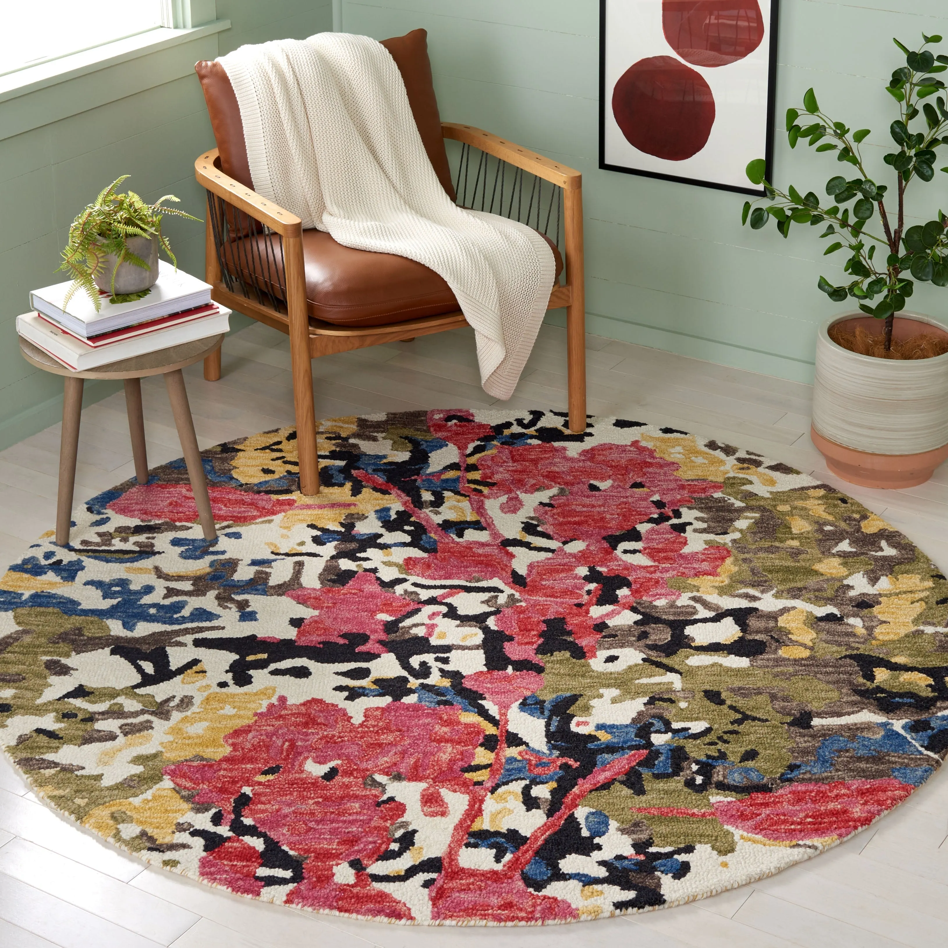 SAFAVIEH Handmade Blossom Florinela French Country Floral Wool Rug
