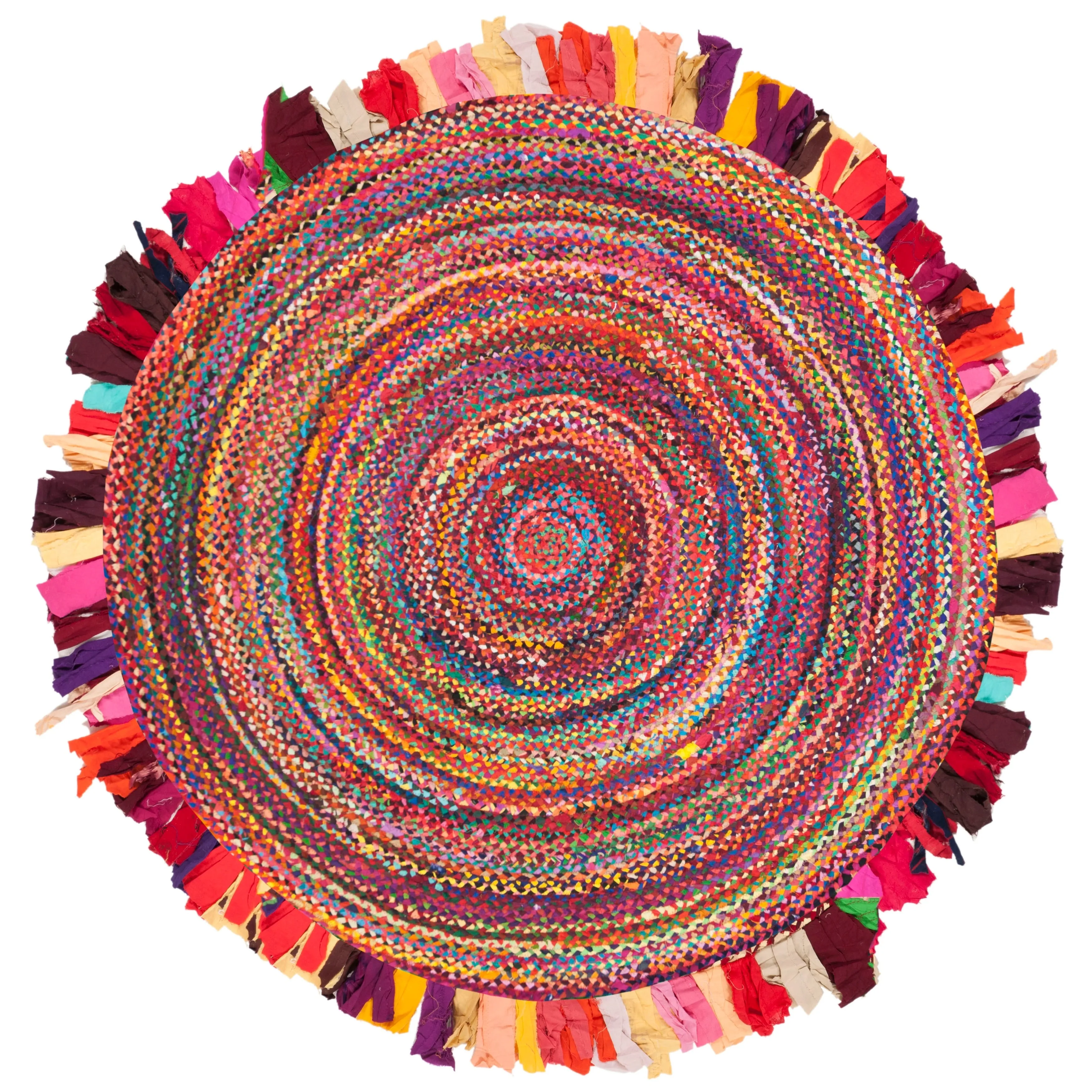 SAFAVIEH Handmade Braided Samya Country Cotton Rug with Fringe