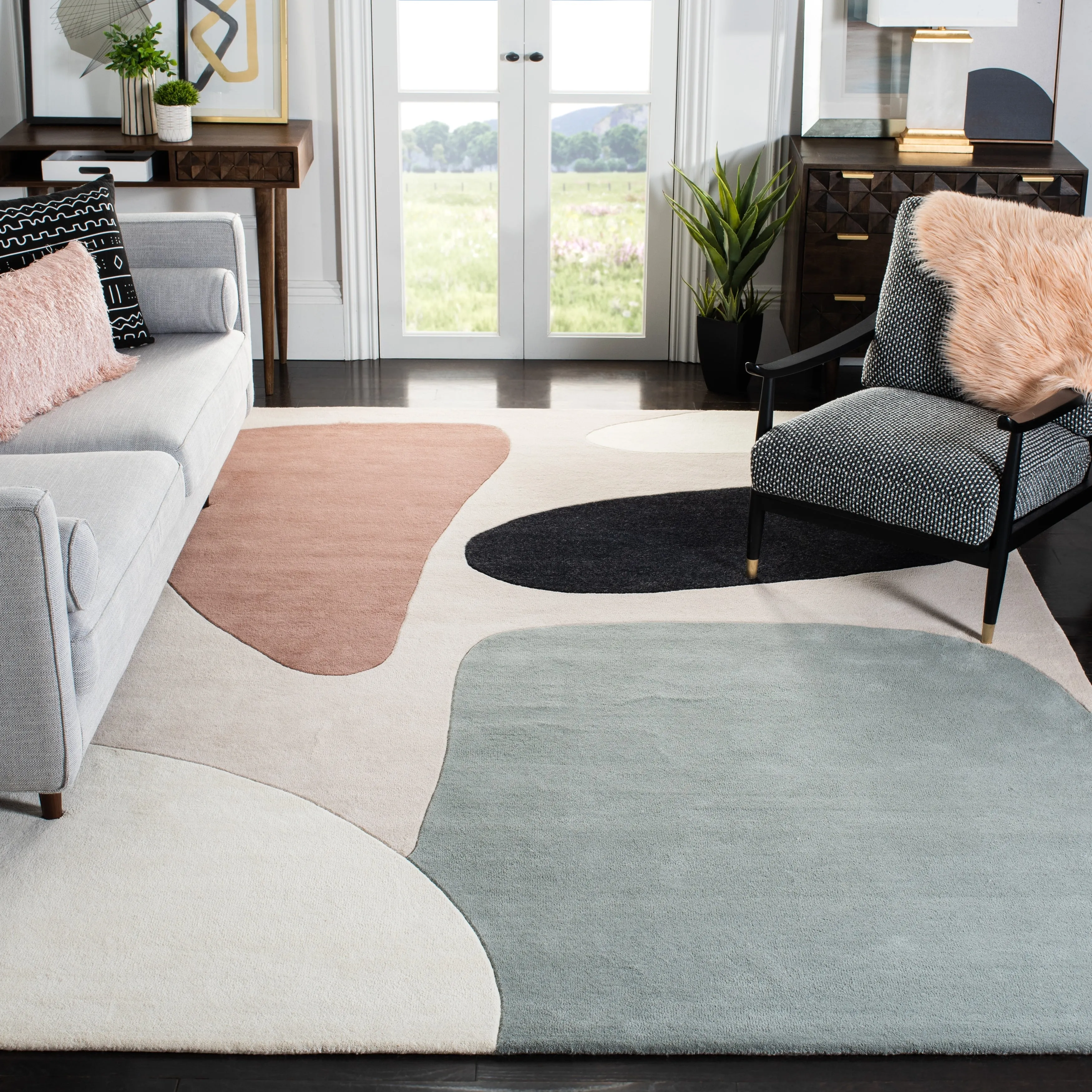 SAFAVIEH Handmade Fifth Avenue Engelberta Mid-Century Modern Wool Rug