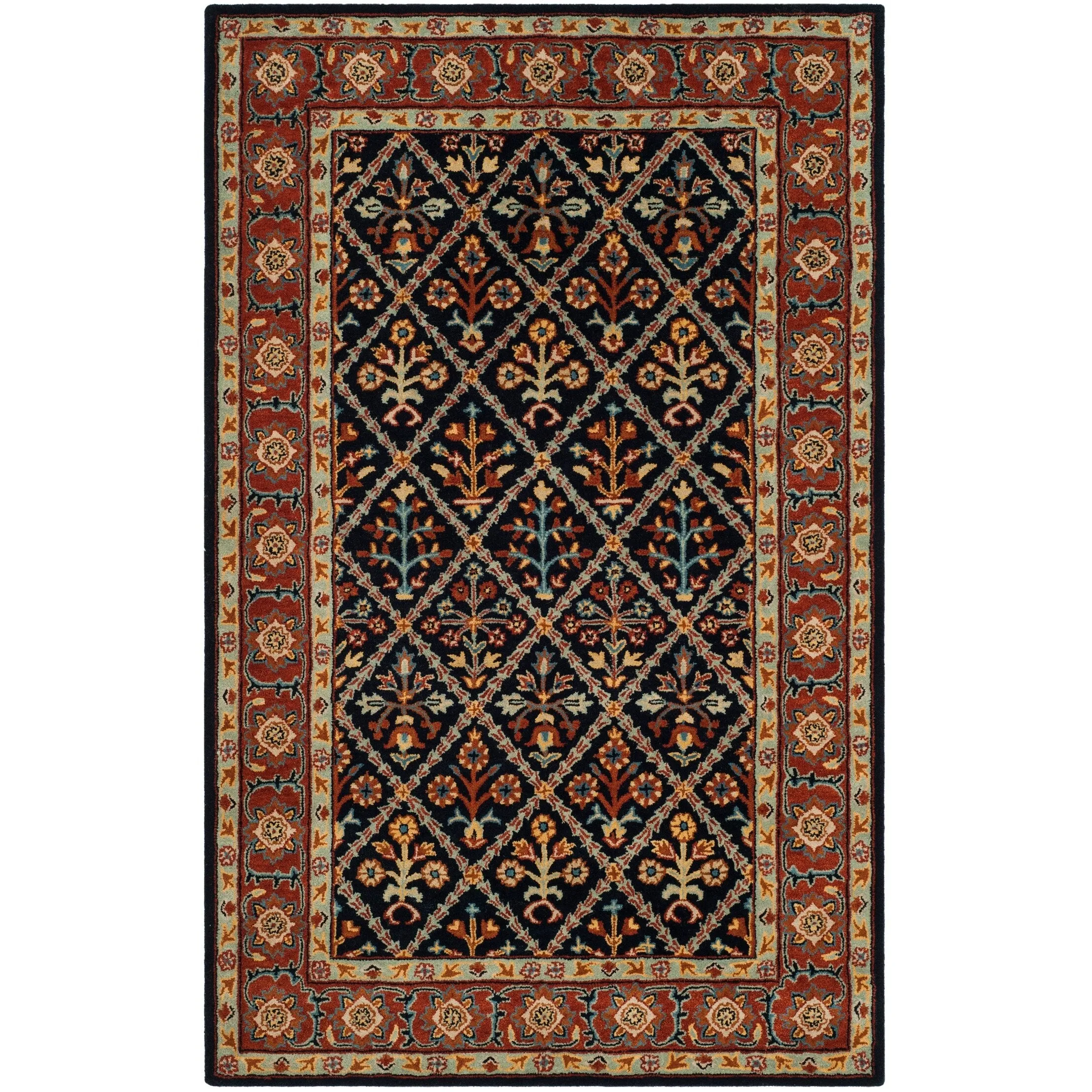 SAFAVIEH Handmade Heritage Overlapping Diamond Traditional Oriental Wool Rug