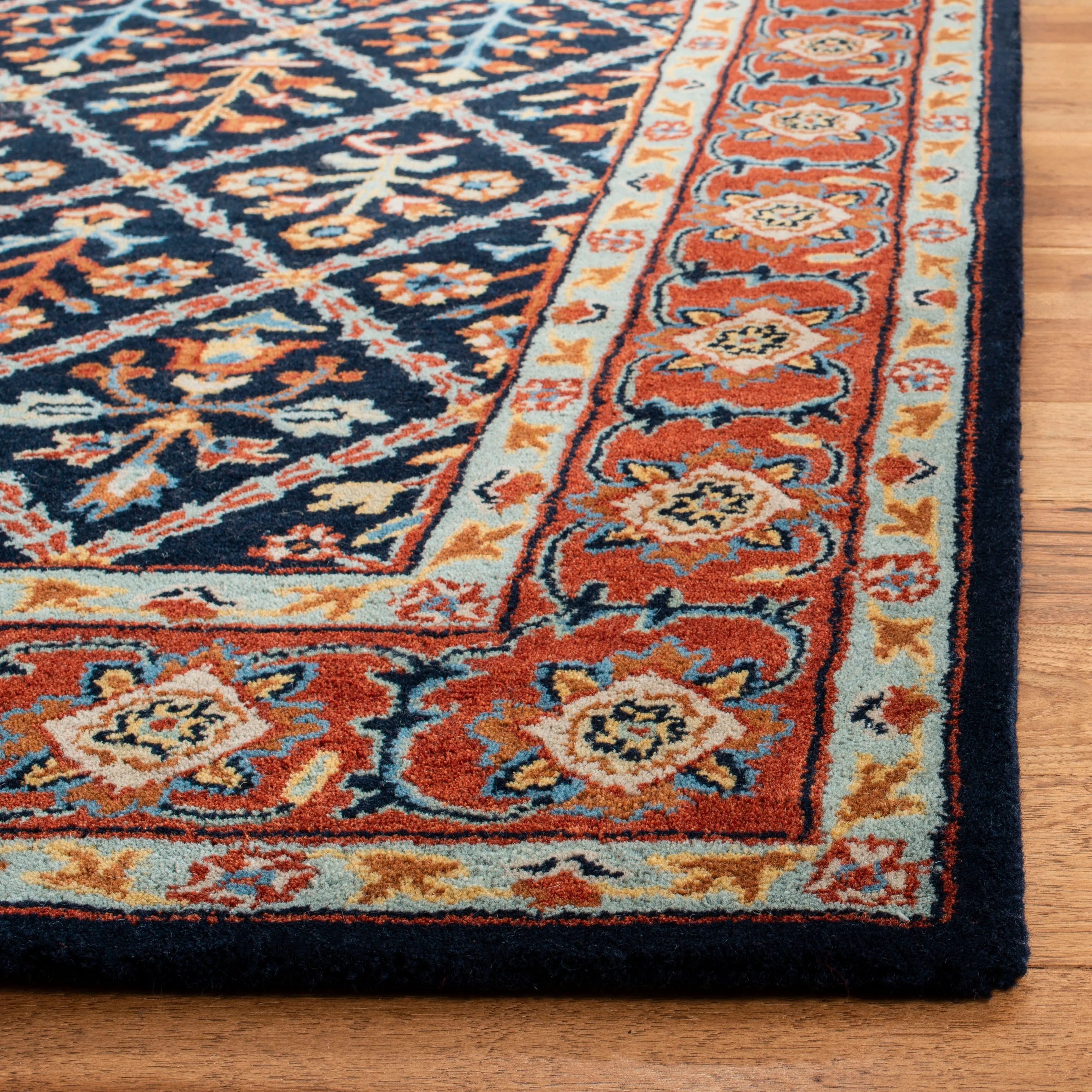 SAFAVIEH Handmade Heritage Overlapping Diamond Traditional Oriental Wool Rug