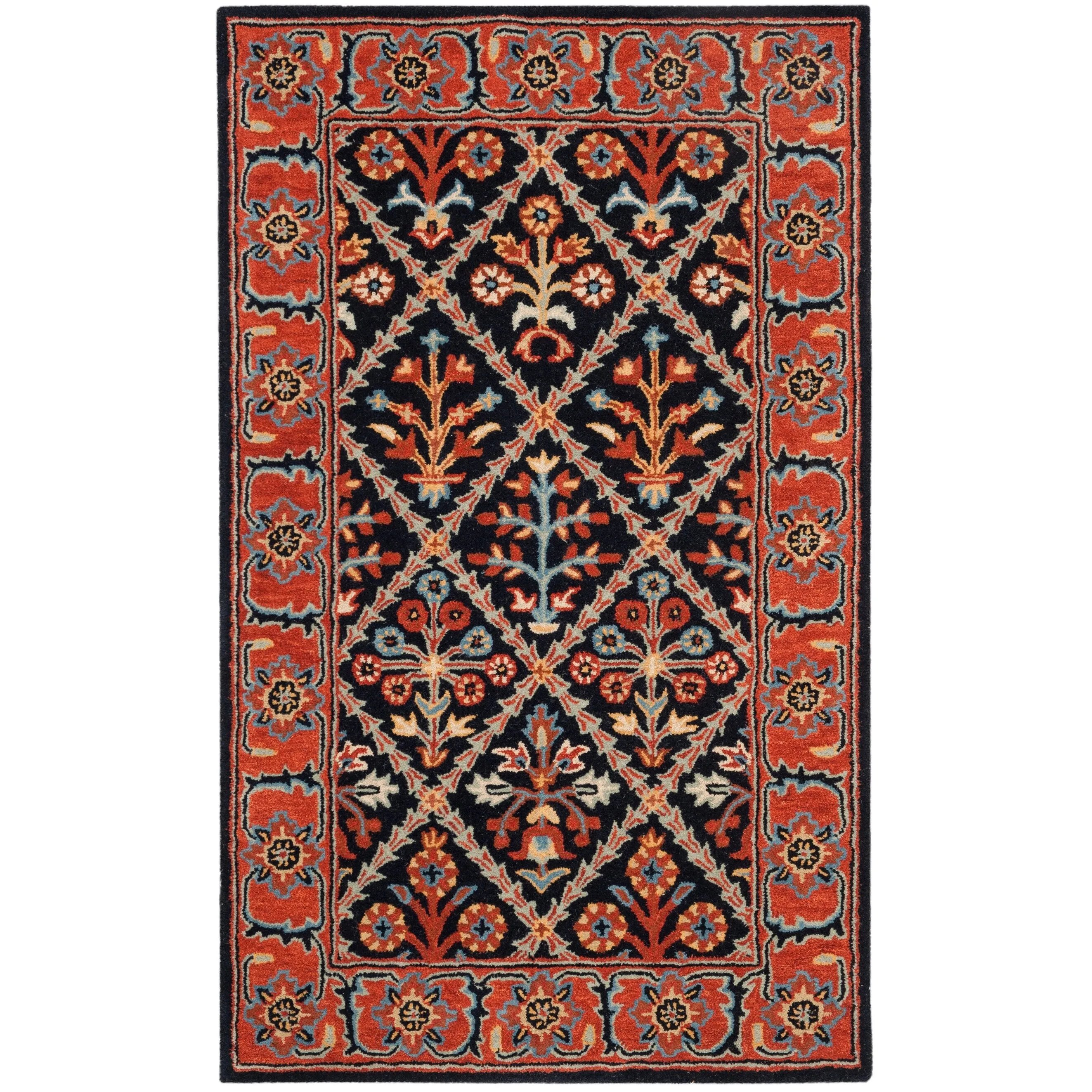 SAFAVIEH Handmade Heritage Overlapping Diamond Traditional Oriental Wool Rug