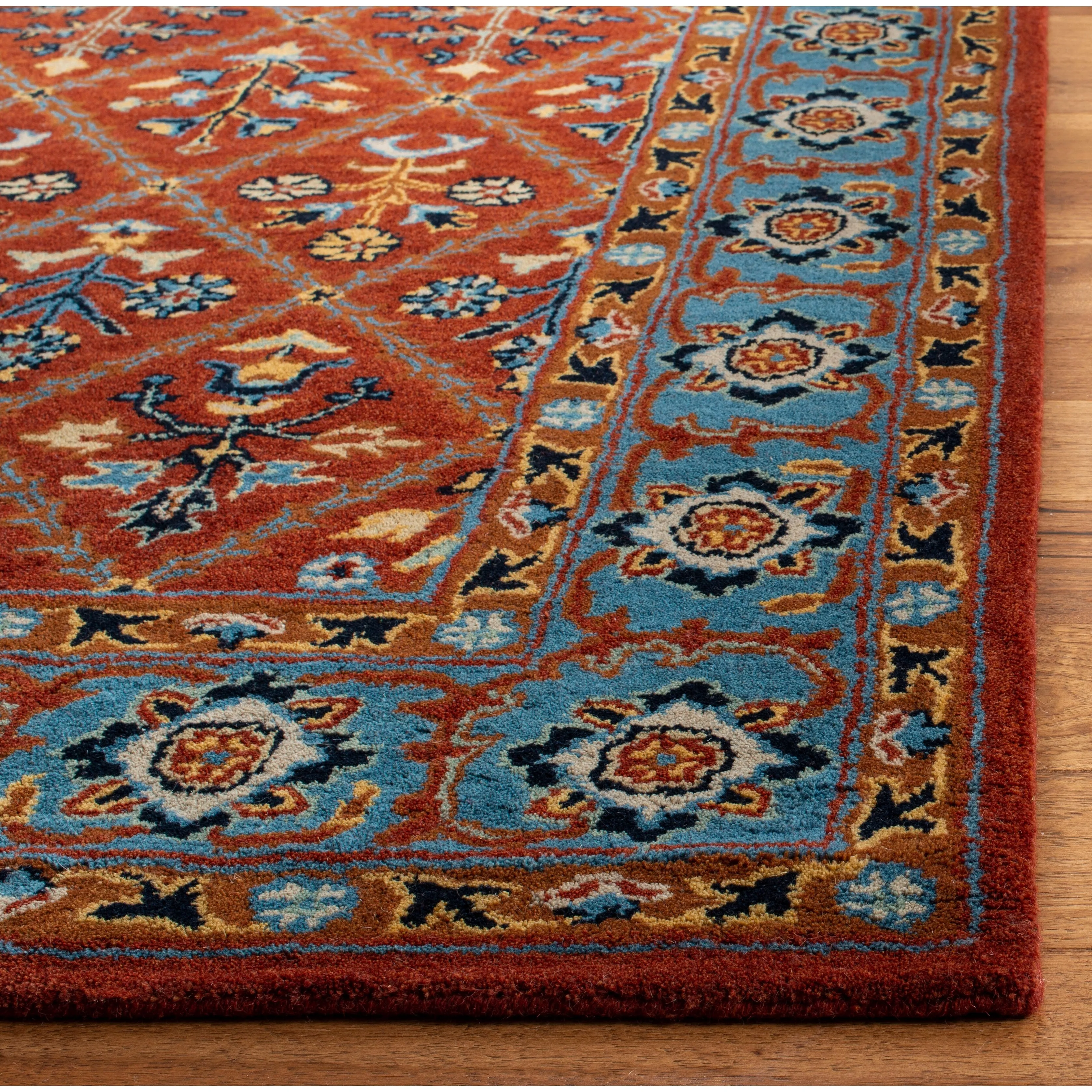 SAFAVIEH Handmade Heritage Overlapping Diamond Traditional Oriental Wool Rug