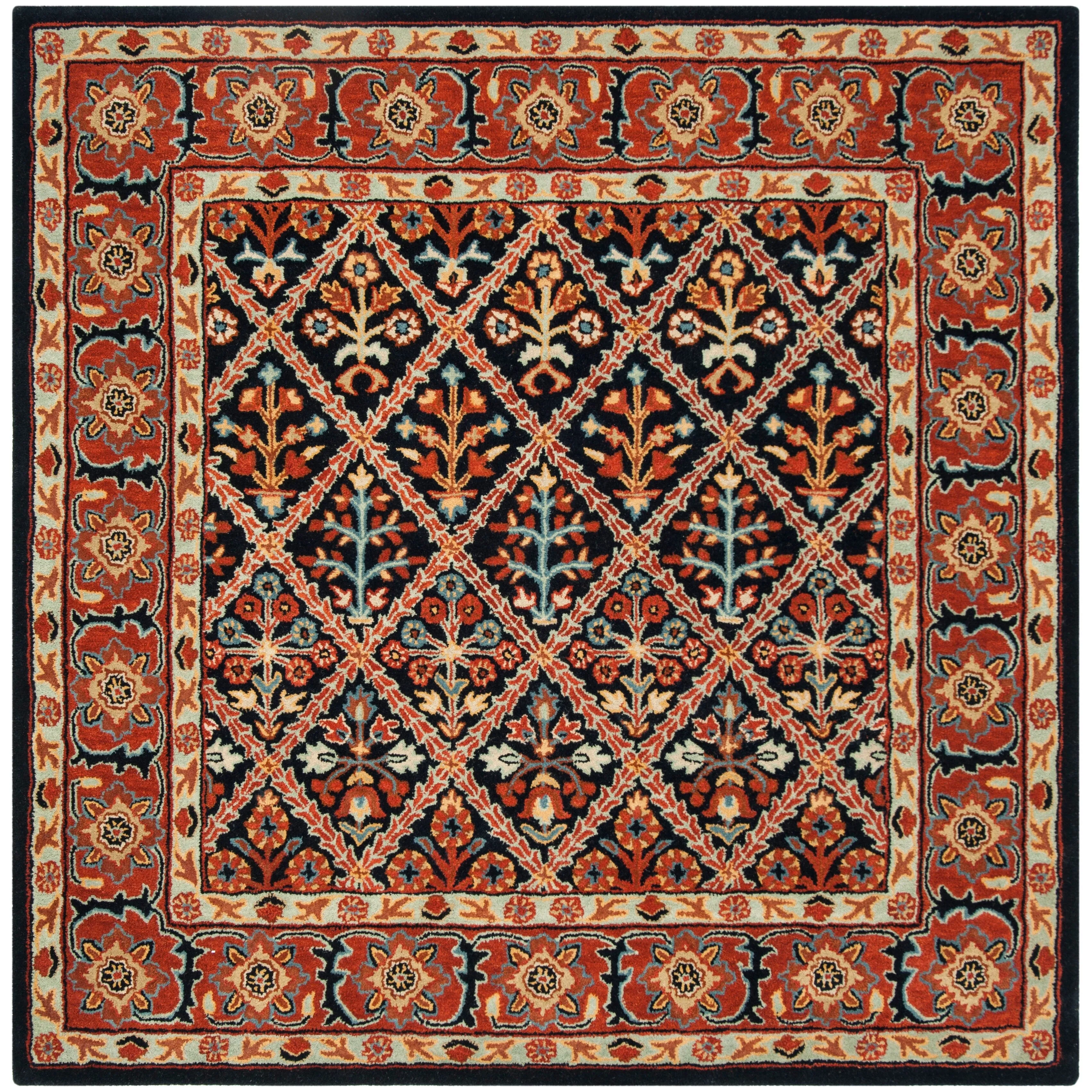 SAFAVIEH Handmade Heritage Overlapping Diamond Traditional Oriental Wool Rug