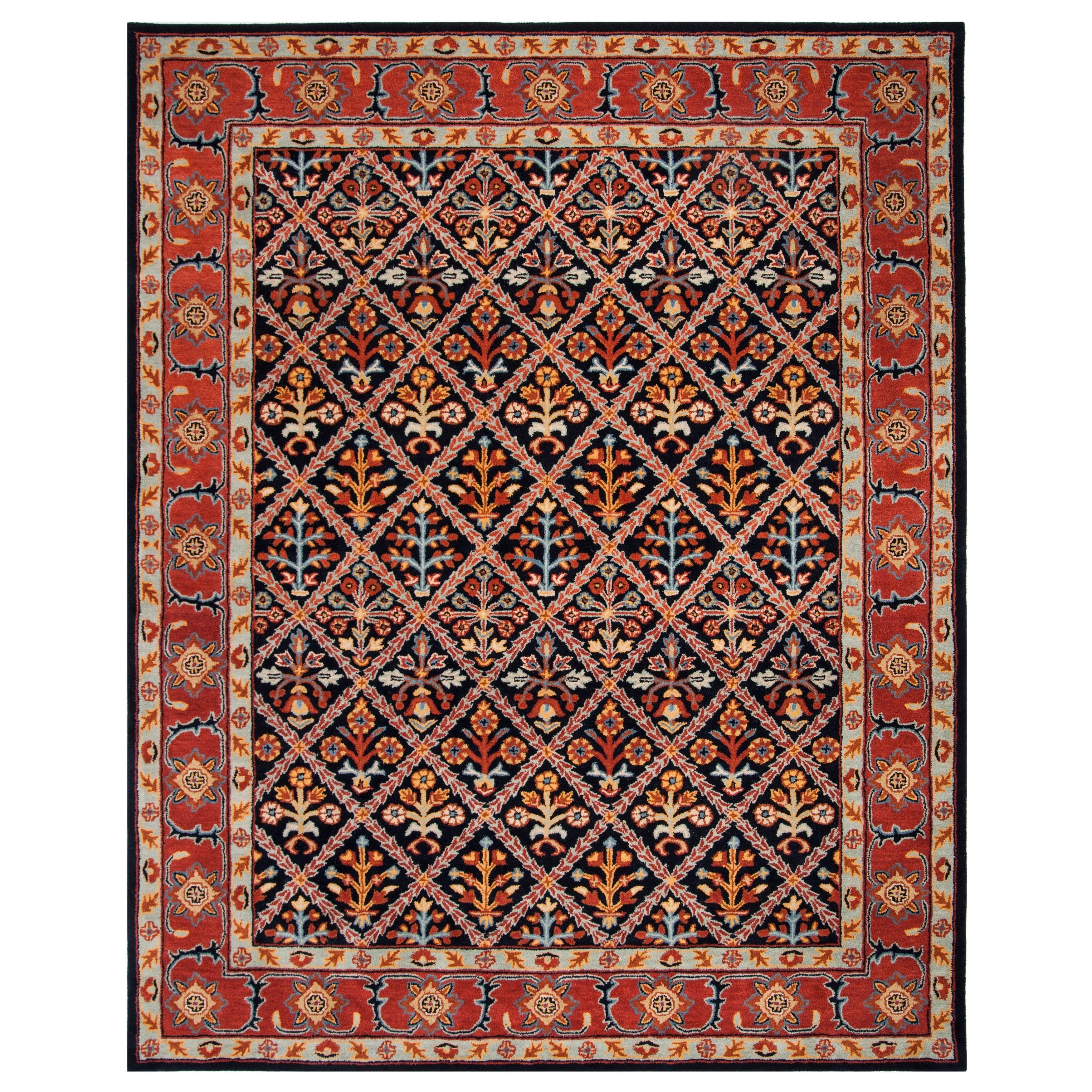 SAFAVIEH Handmade Heritage Overlapping Diamond Traditional Oriental Wool Rug